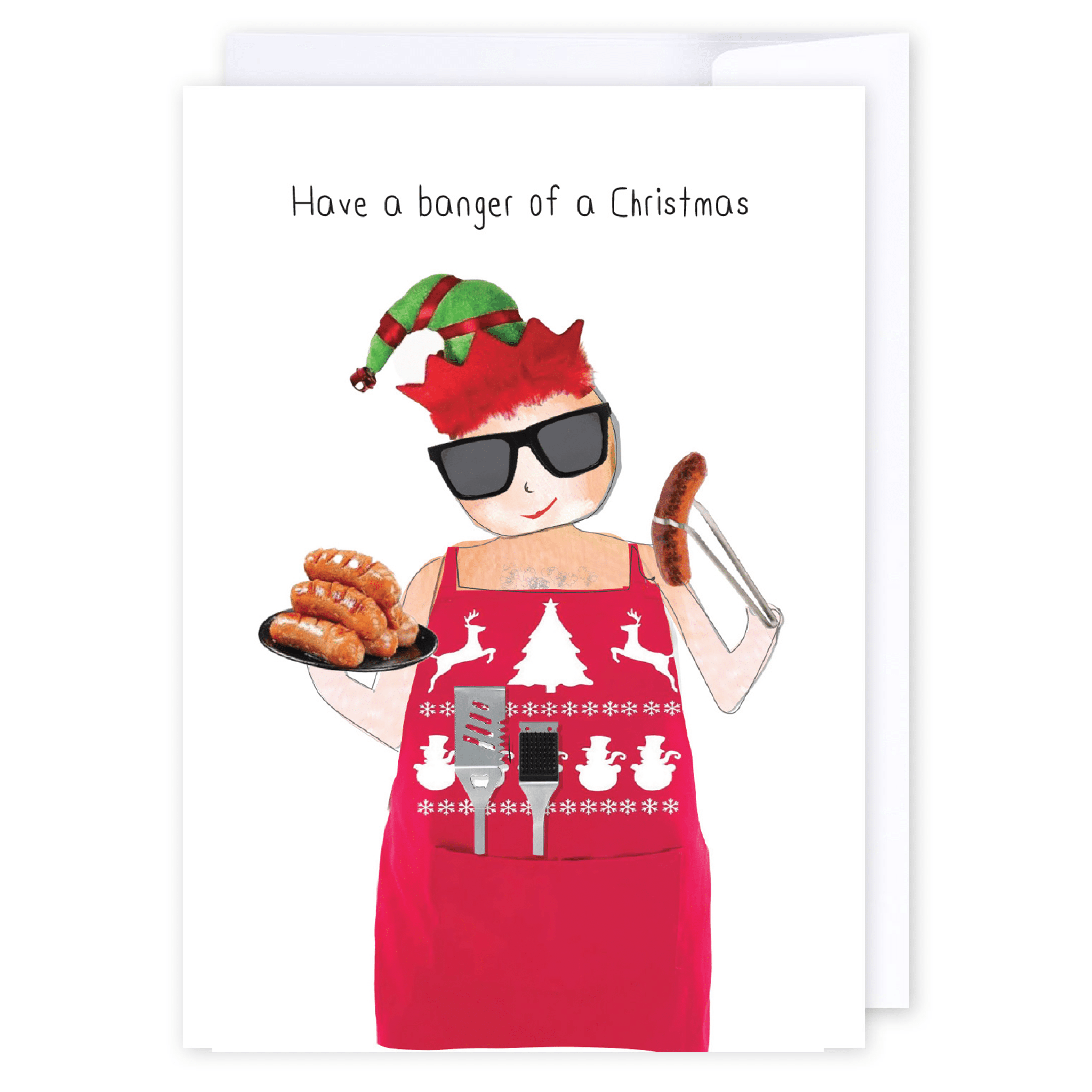 A Banger of a Christmas: NZ Made Greeting Card, Christmas, Hilda & Co., Kiwiana by iCandy Publishing
