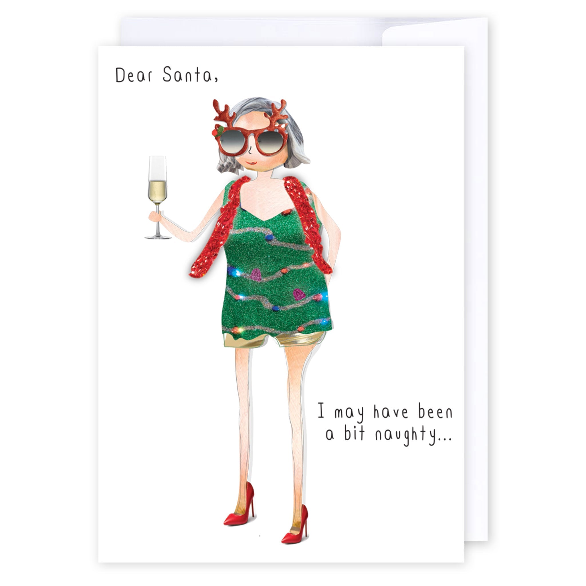 A Bit Naughty: NZ Made Greeting Card, Christmas, , by Icandy Design Ltd