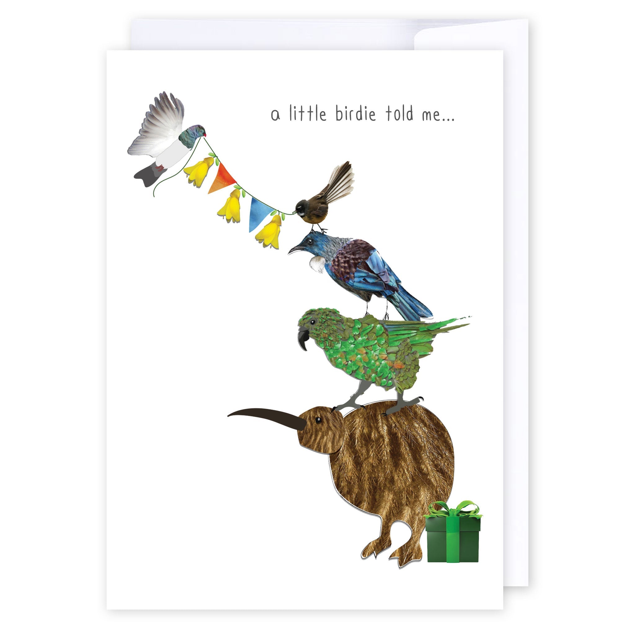 A little birdie told me: NZ Made Greeting Card, Best sellers, Birthday, Congratulations by Icandy Design Ltd