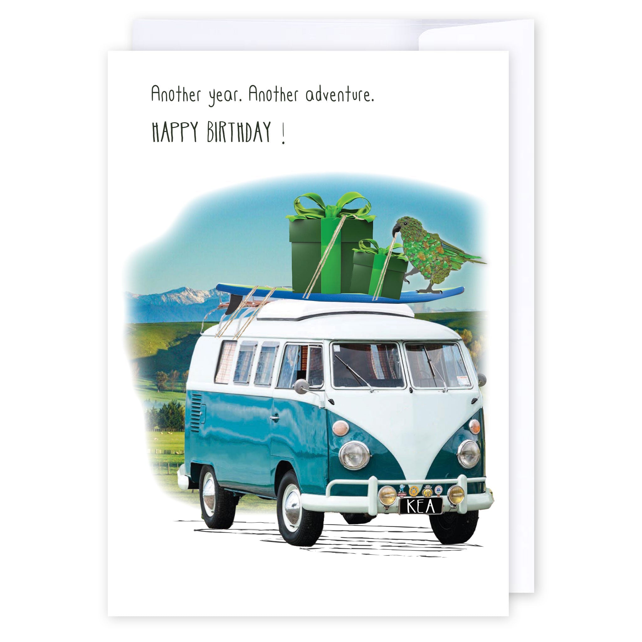 Another adventure: NZ Made Greeting Card, Birthday, Kiwiana, by Icandy Design Ltd