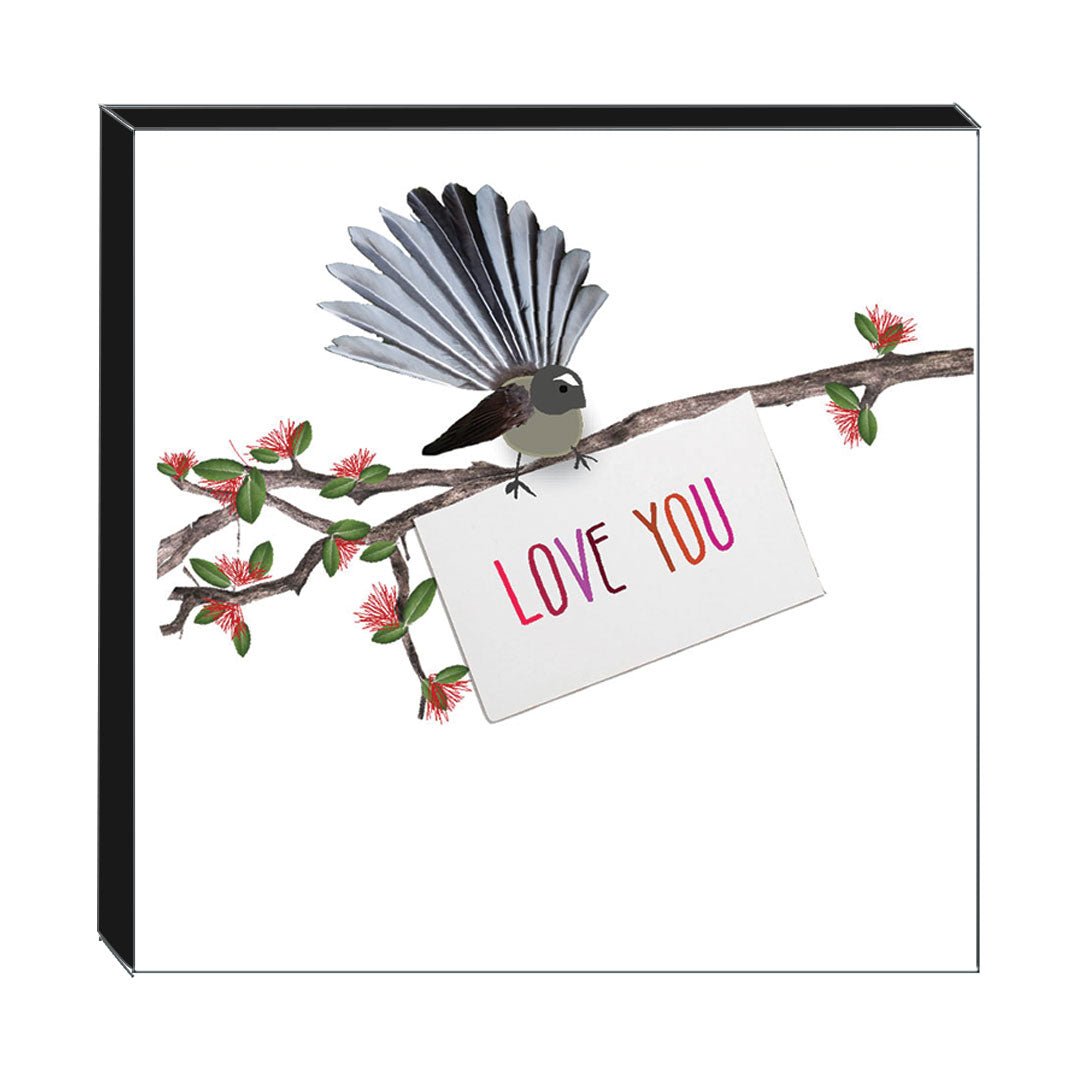 Art Block - Love You Fantail: NZ Made Greeting Card, , , by Icandy Design Ltd
