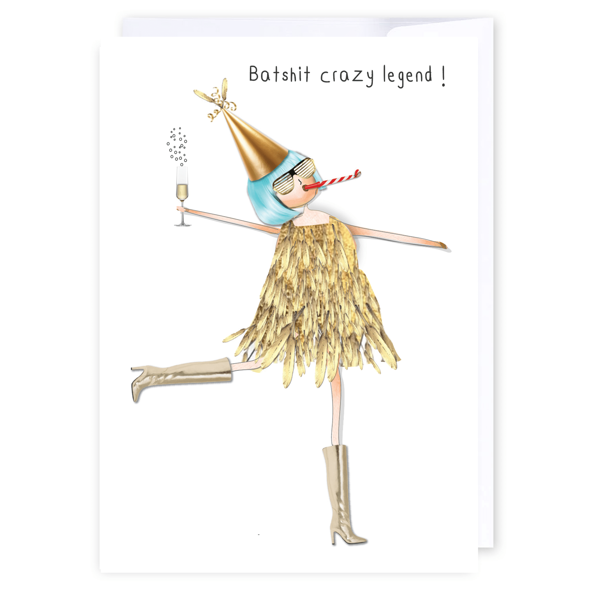 Batshit crazy legend: NZ Made Greeting Card, Best sellers, Birthday, For Her by Icandy Design Ltd