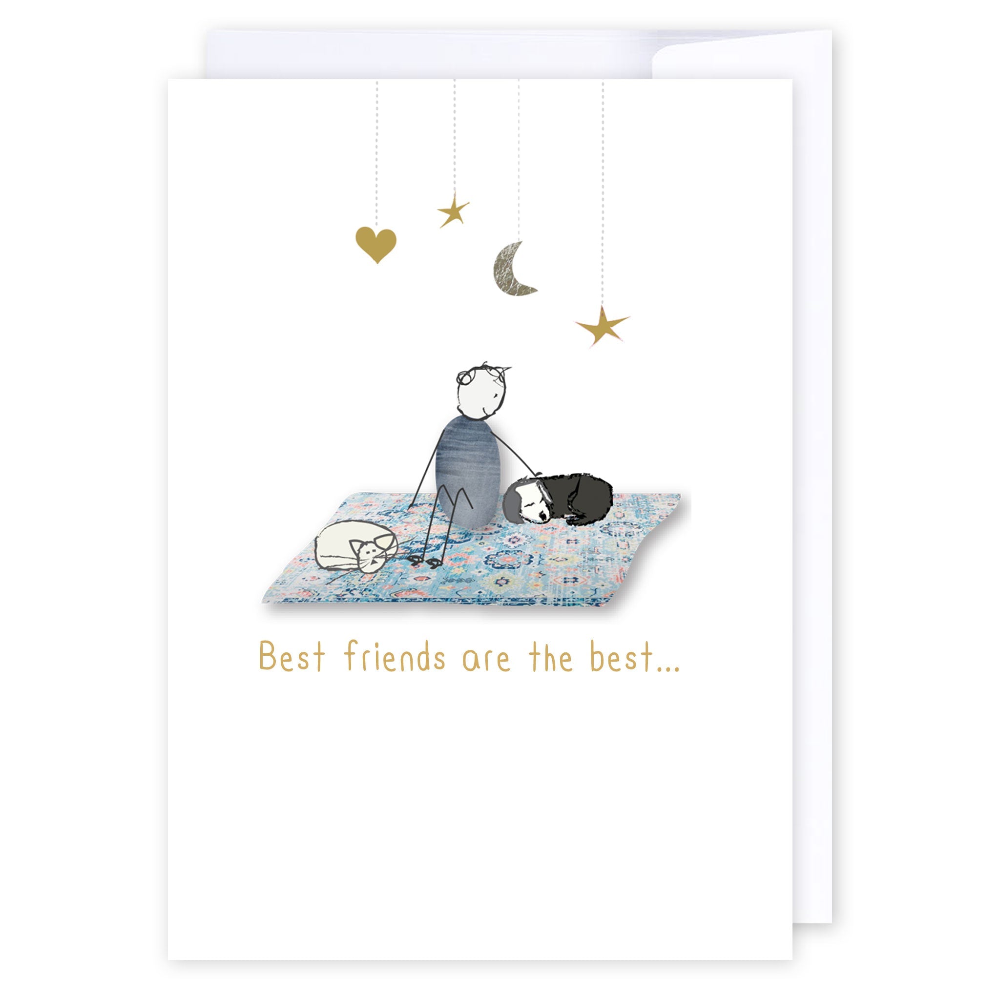 Best friends are the best: NZ Made Greeting Card, Clearance, Friendship, by Icandy Design Ltd