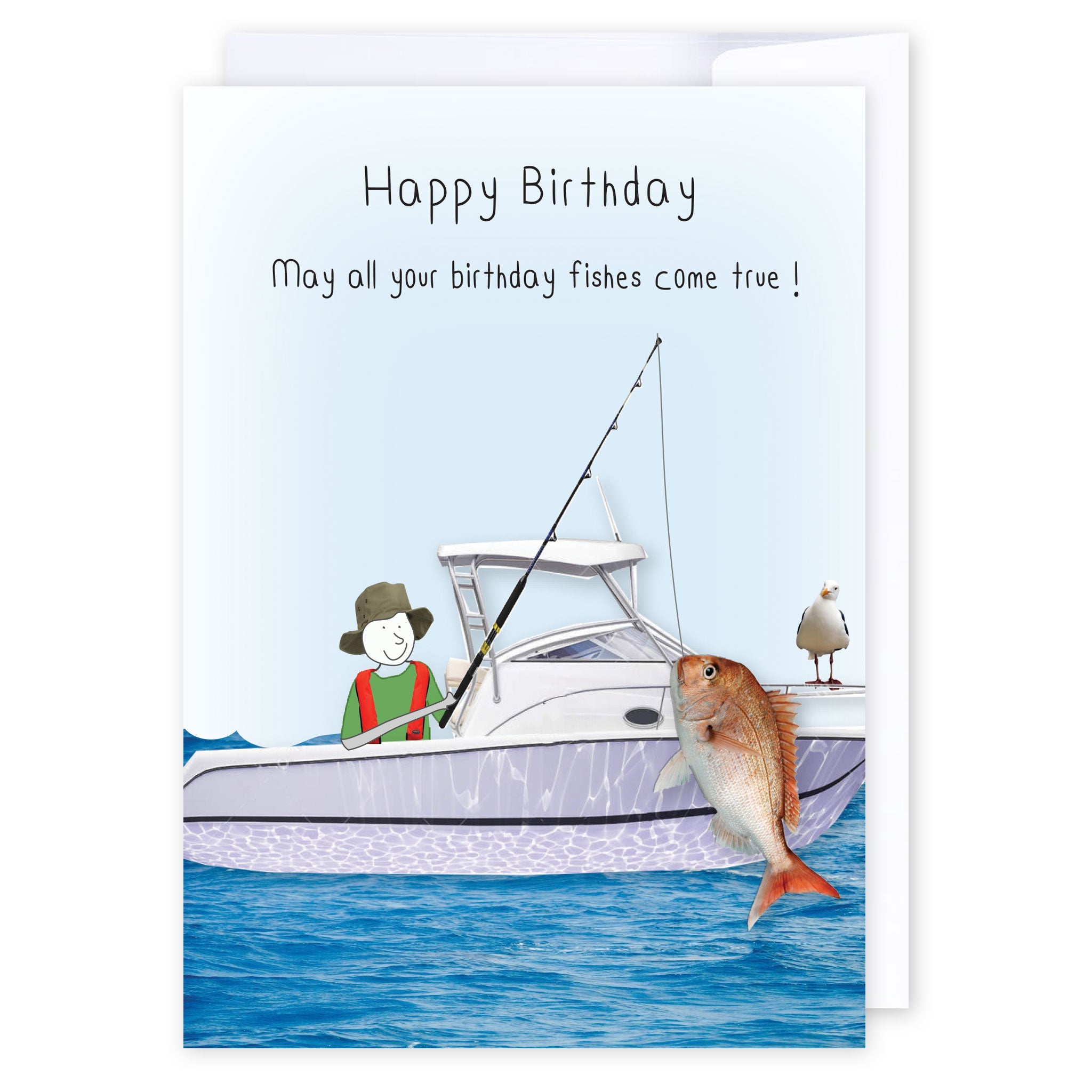 Birthday Fishes: NZ Made Greeting Card, Best sellers, Birthday, For Him by Icandy Design Ltd