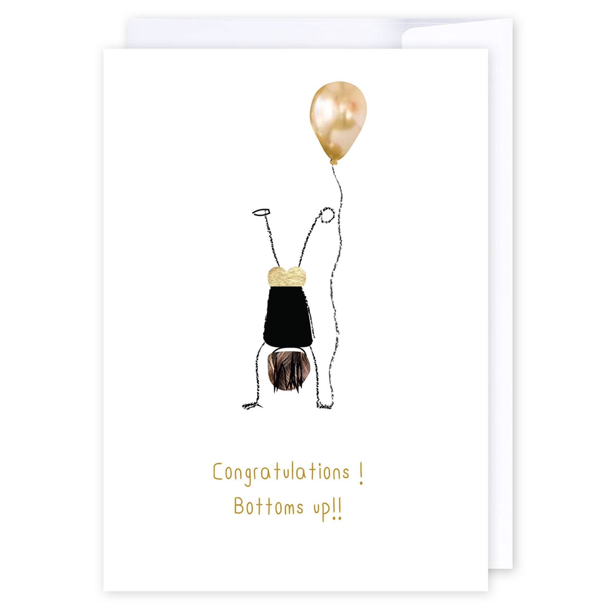 Bottoms up!: NZ Made Greeting Card, Clearance, Congratulations, by Icandy Design Ltd