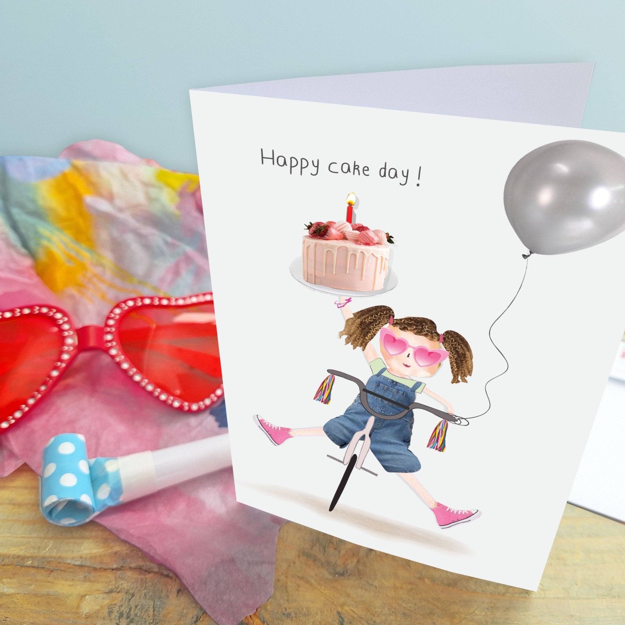 Cake Day Girl: NZ Made Greeting Card, Birthday, For Kids, New by Icandy Design Ltd