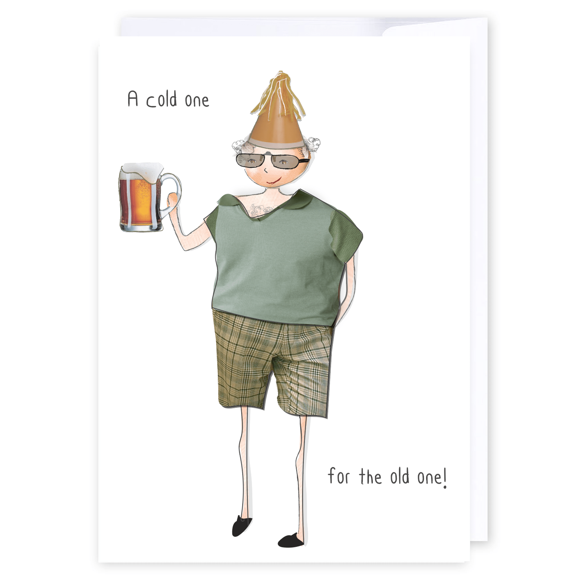 Cold one for the old one: NZ Made Greeting Card, Best sellers, Birthday, For Him by Icandy Design Ltd