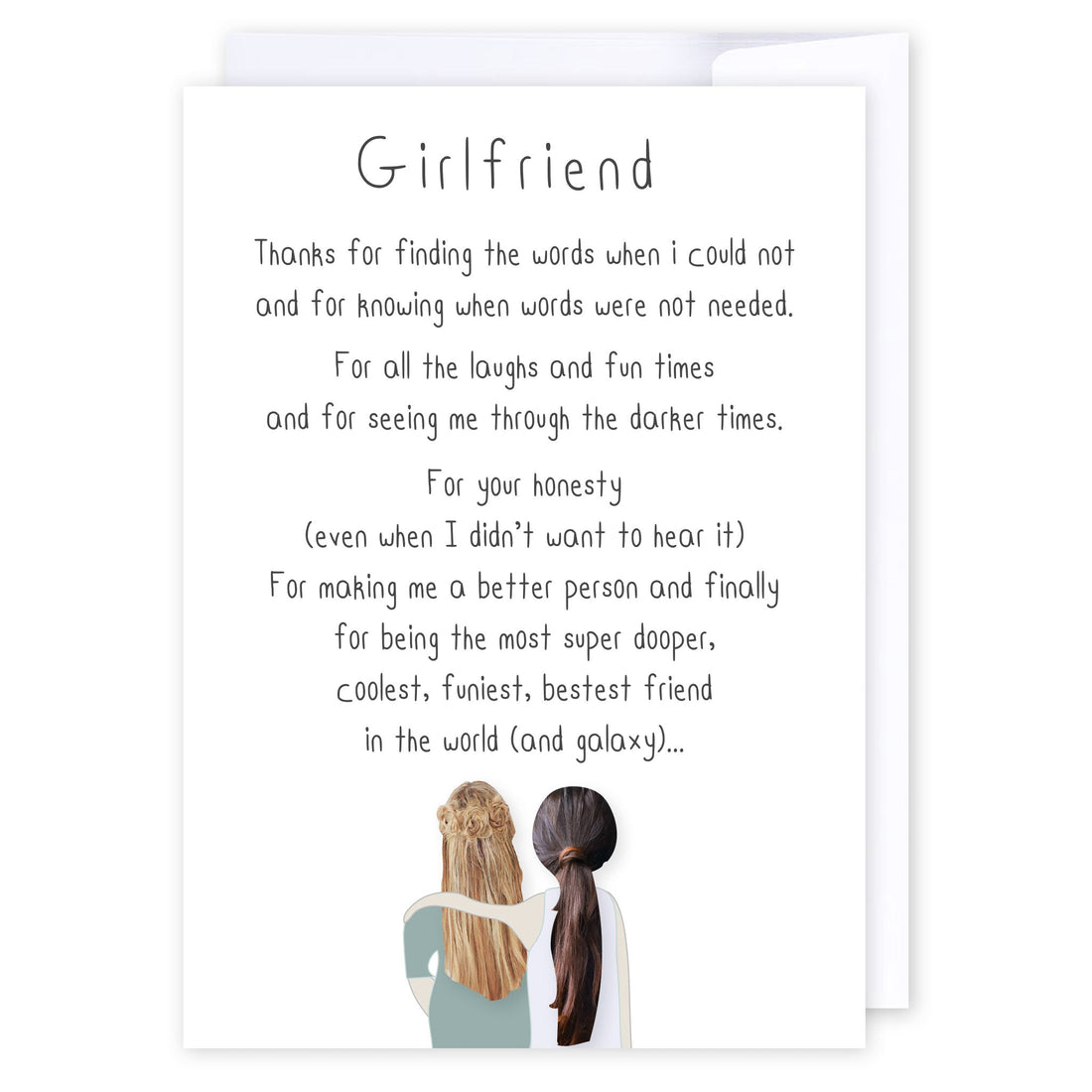 Girlfriend: NZ Made Greeting Card, Friendship, Lisa&
