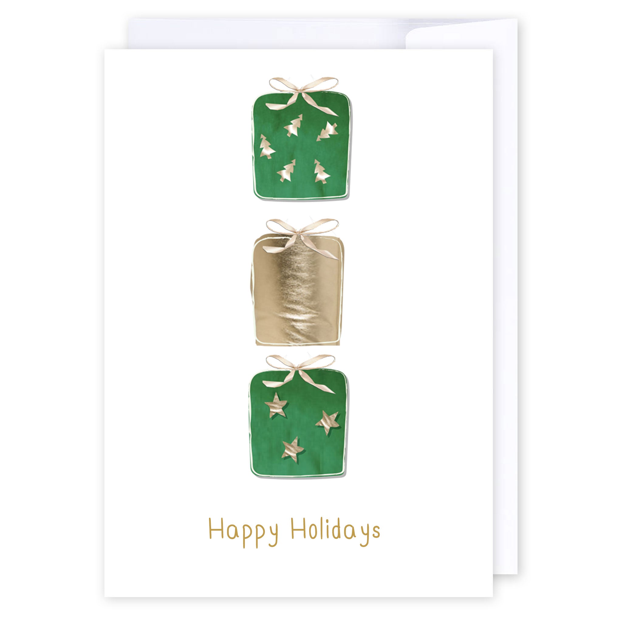 Green and gold gifts: NZ Made Greeting Card, Christmas, , by Icandy Design Ltd