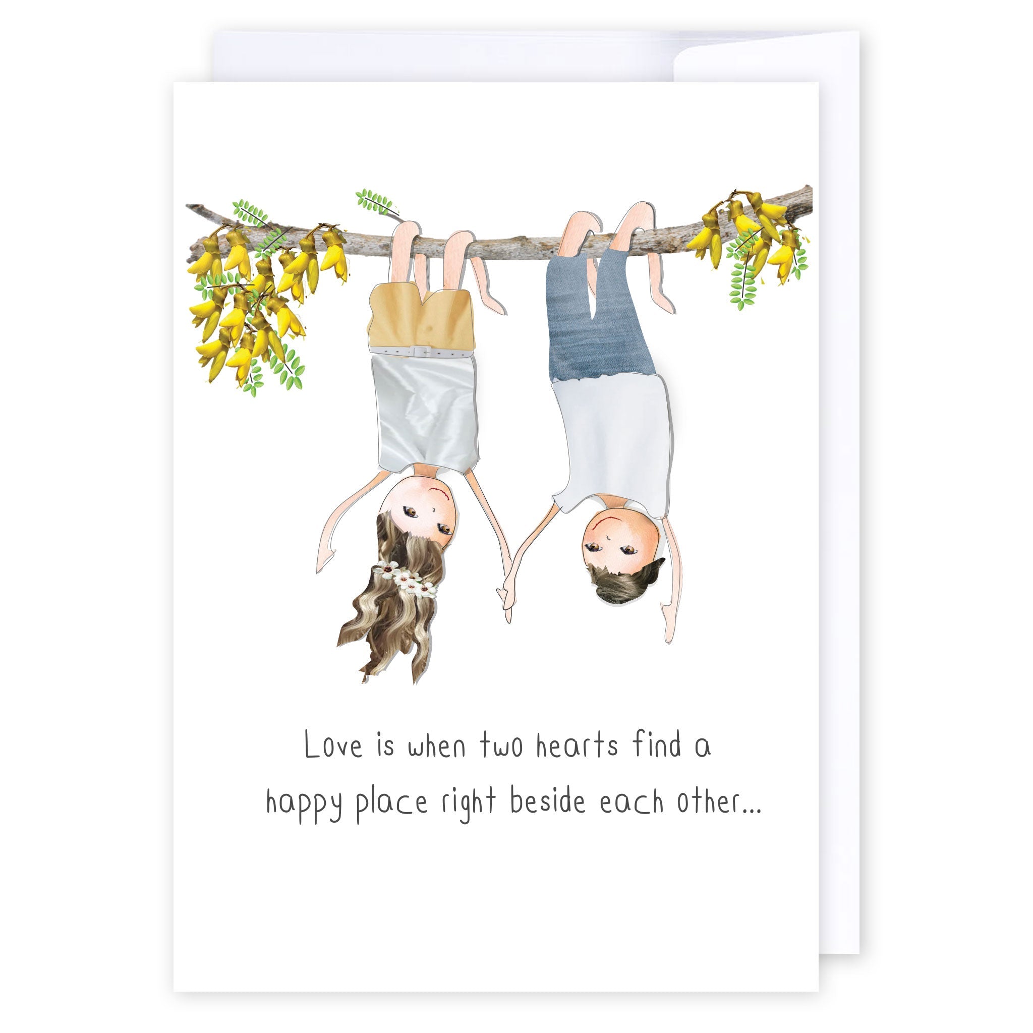 Happy place: NZ Made Greeting Card, Love, New, Wedding by Icandy Design Ltd