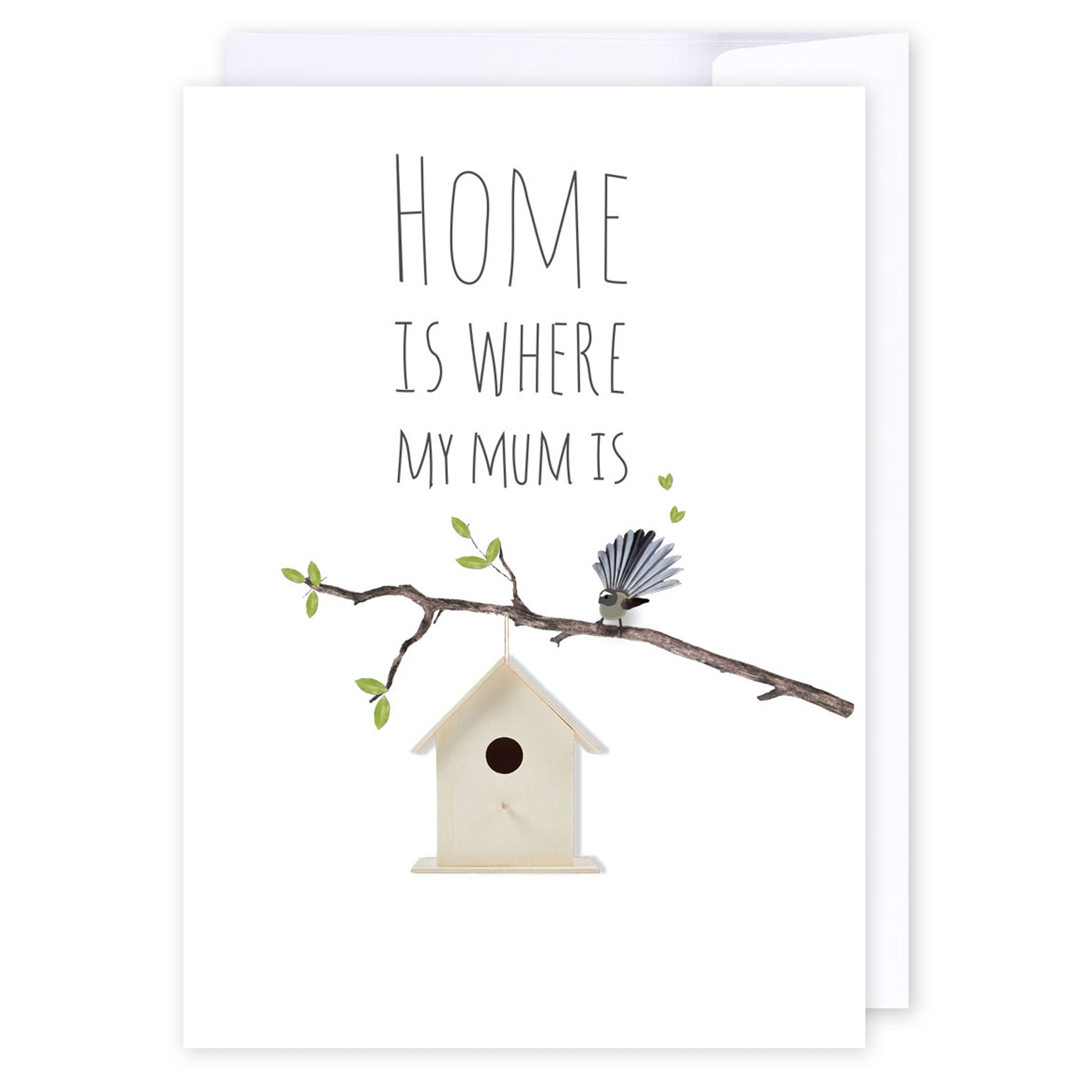 Home Is Where My Mum Is: NZ Made Greeting Card, Birthday, Kiwiana, Mums by Icandy Design Ltd