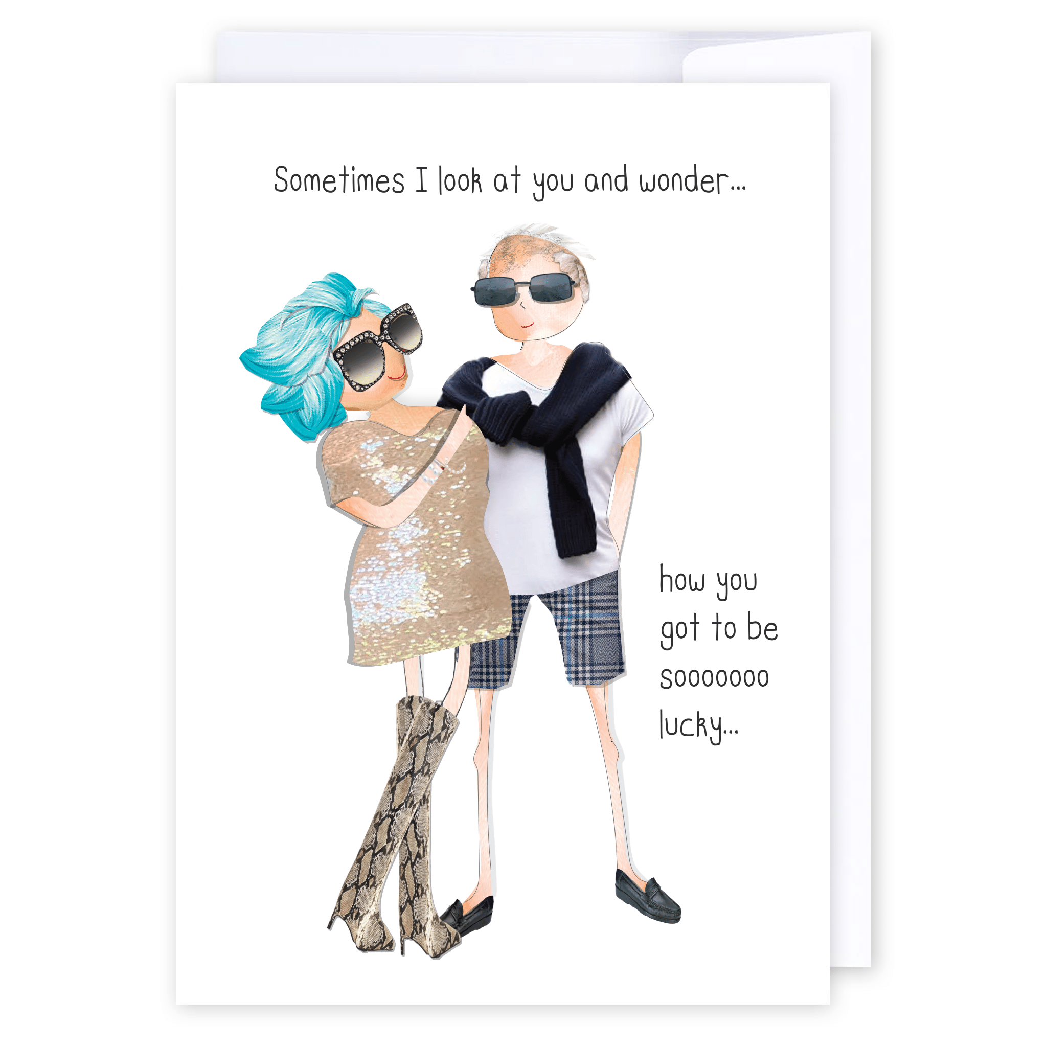 How Did You Get So Lucky?: NZ Made Greeting Card, Hilda & Co., New, Valentines by iCandy Publishing