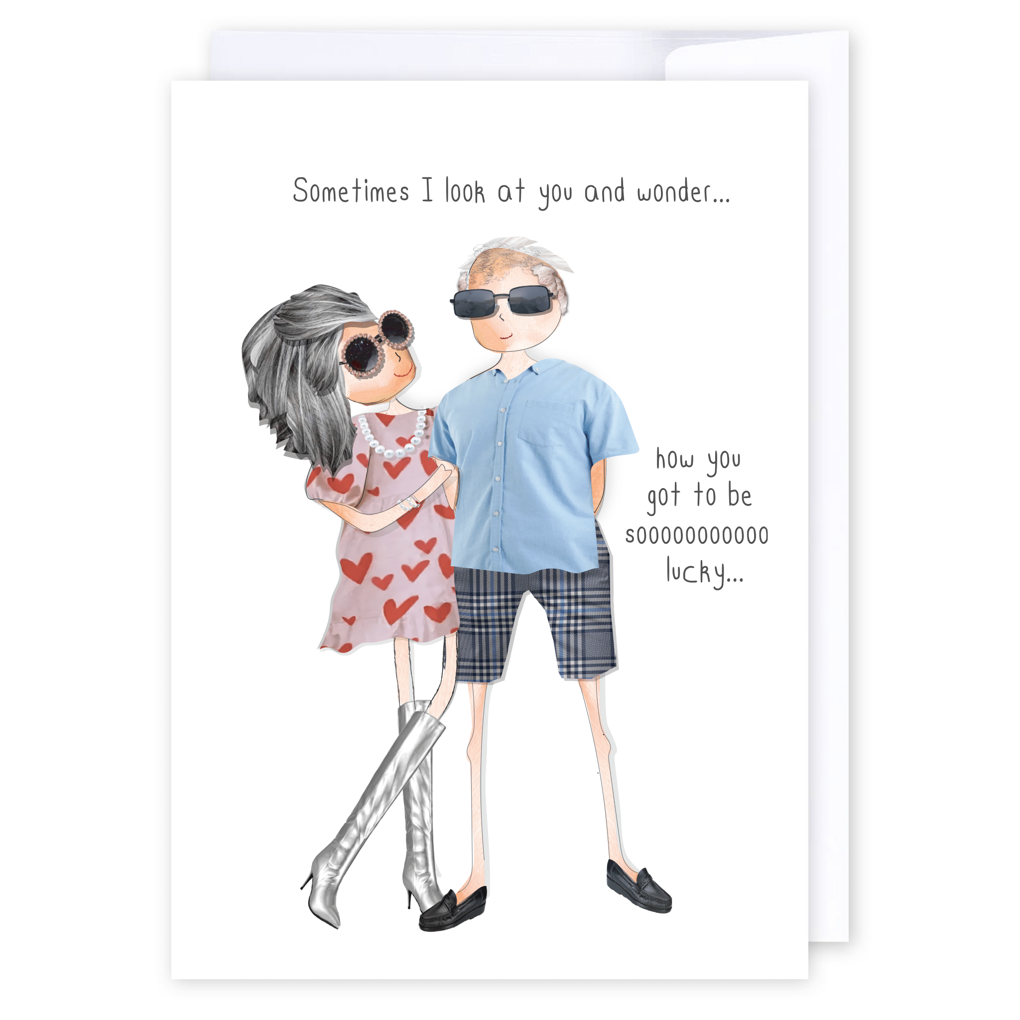 How Did You Get So Lucky?: NZ Made Greeting Card, Hilda & Co., New, Valentines by iCandy Publishing