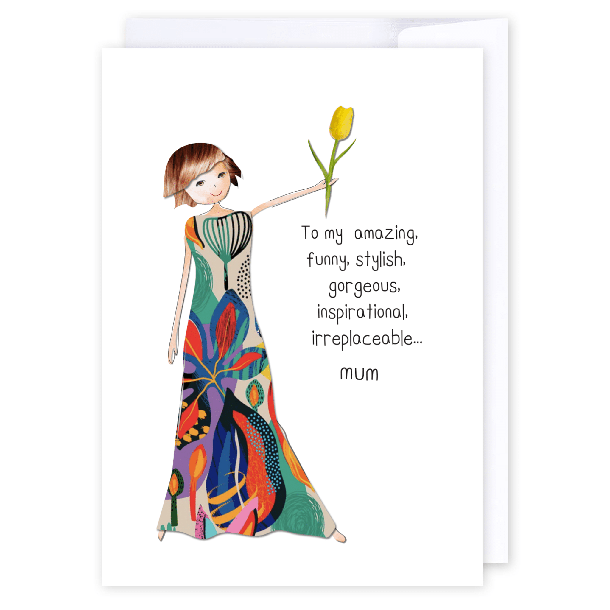 Irreplaceable mum: NZ Made Greeting Card, Appreciation, Hilda & Co., Mother&