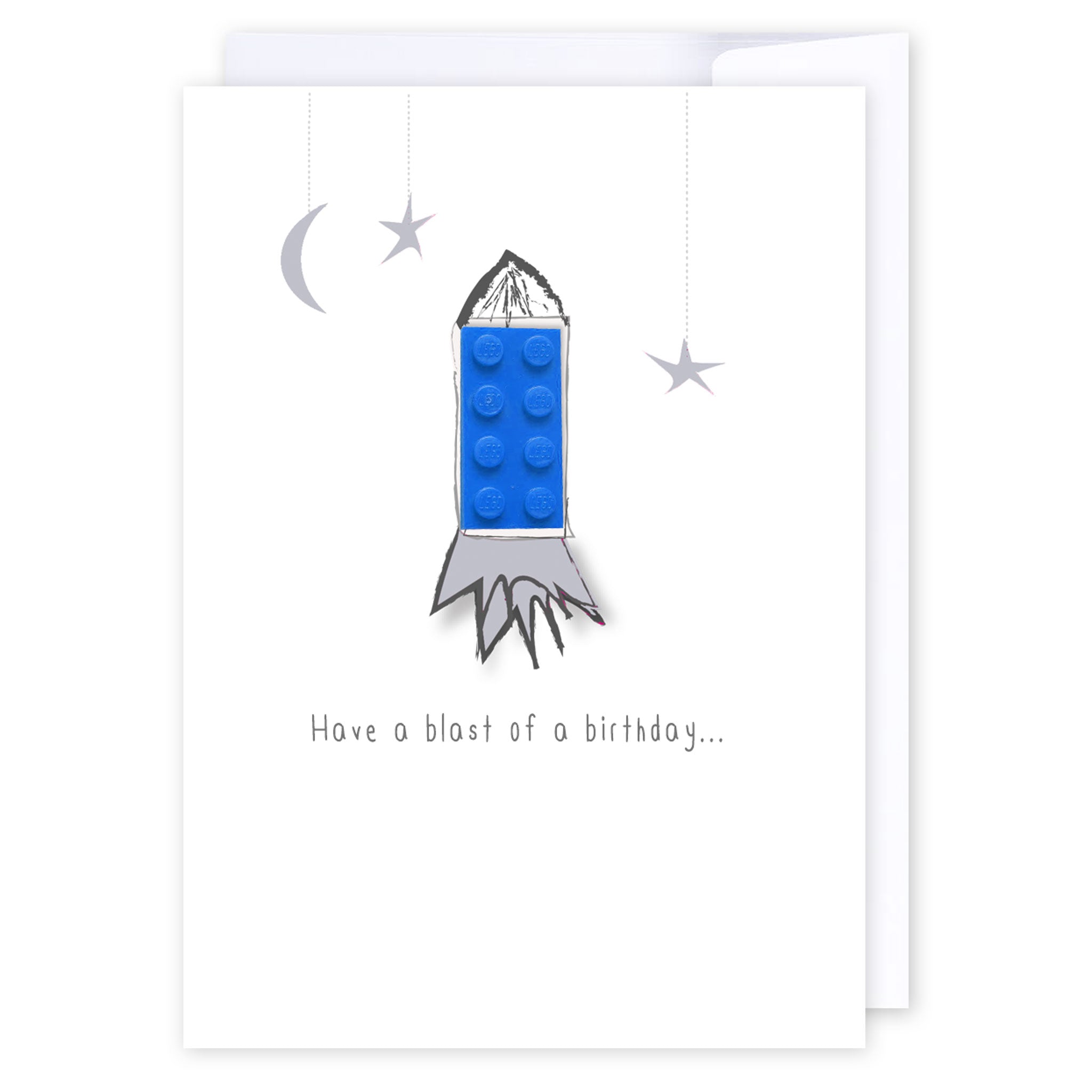 Lego rocket: NZ Made Greeting Card, Best sellers, Birthday, For Kids by Icandy Design Ltd