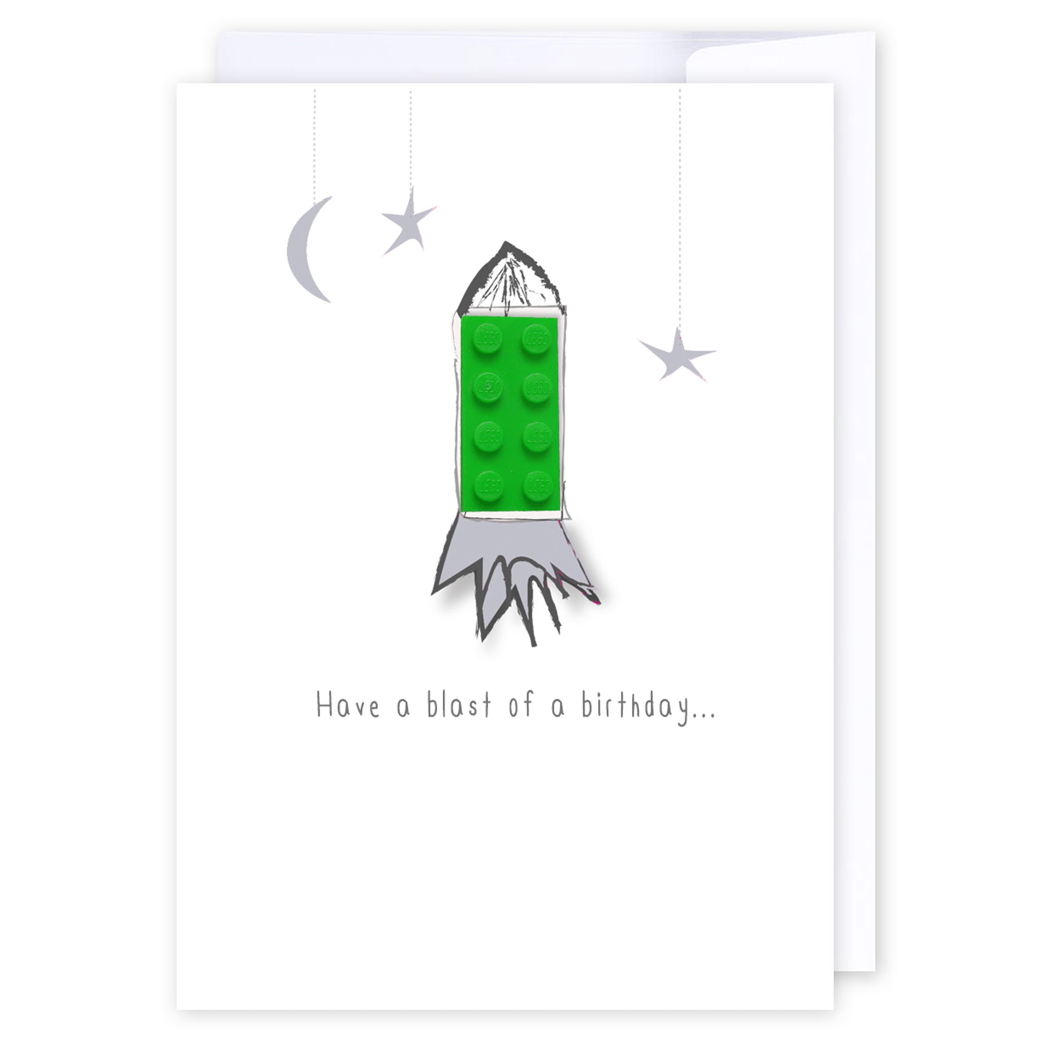 Lego rocket: NZ Made Greeting Card, Best sellers, Birthday, For Kids by Icandy Design Ltd