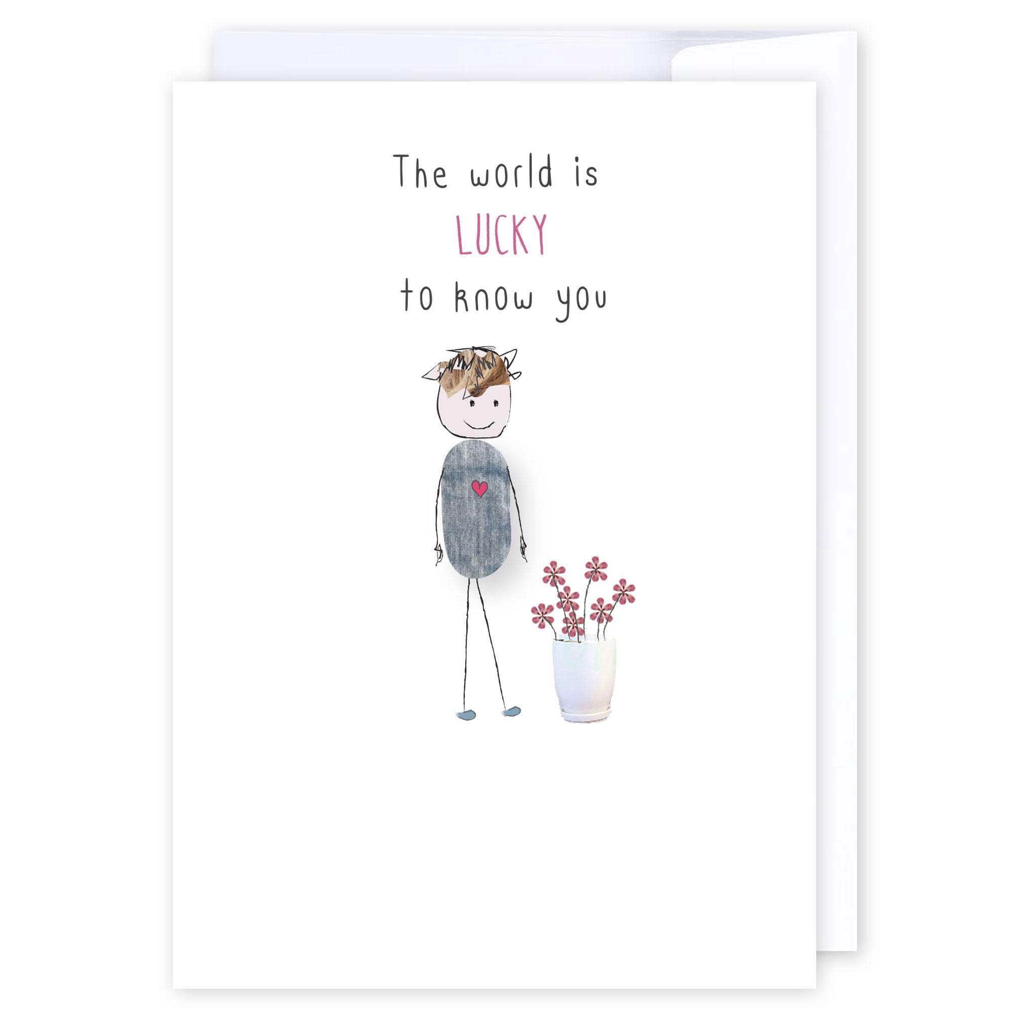 Lucky to know you: NZ Made Greeting Card, Clearance, Compliments, by Icandy Design Ltd