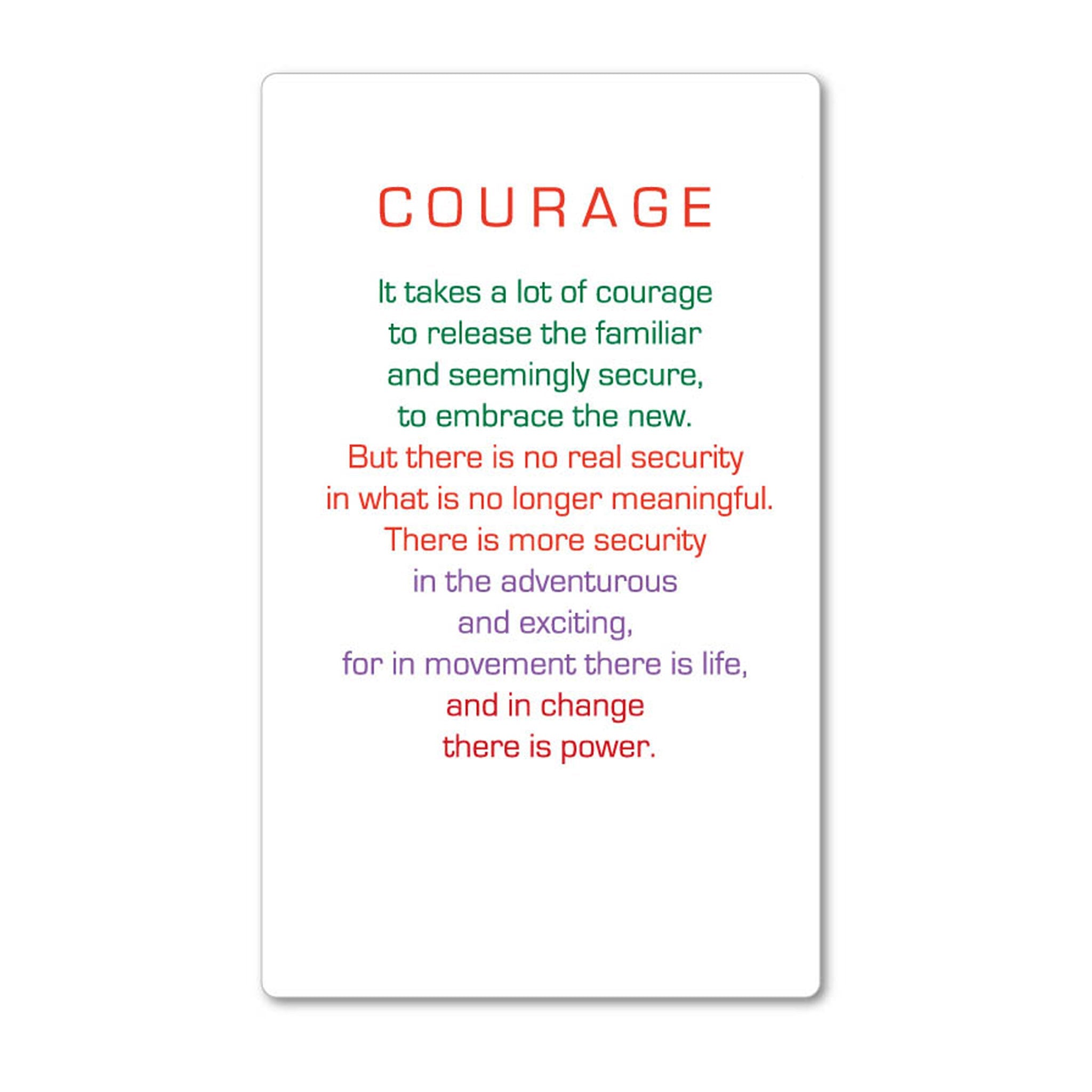 Magnet - Courage is not the lack of fear: NZ Made Greeting Card, , , by Icandy Design Ltd