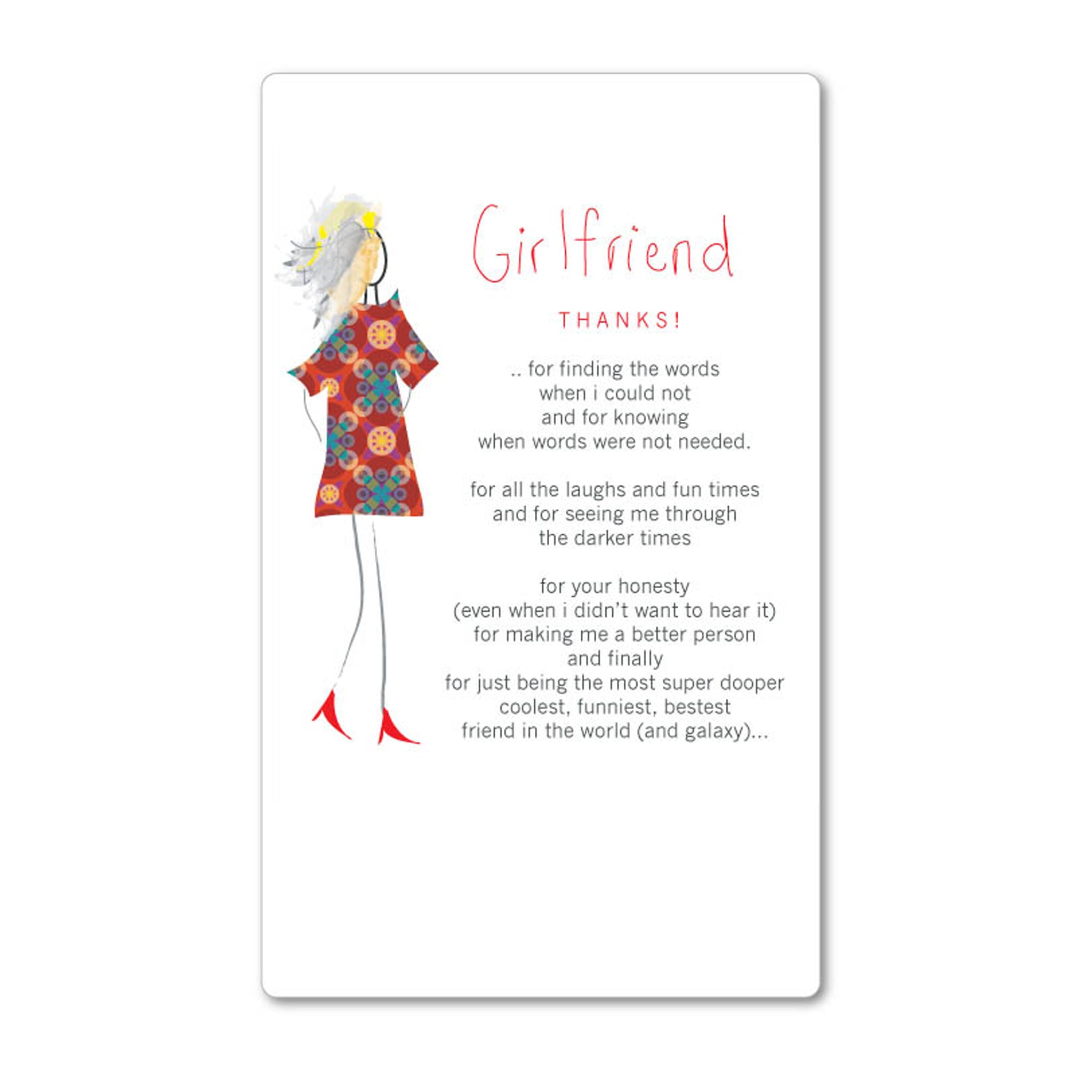 Magnet - Girlfriend: NZ Made Greeting Card, Gifts, New, by Icandy Design Ltd