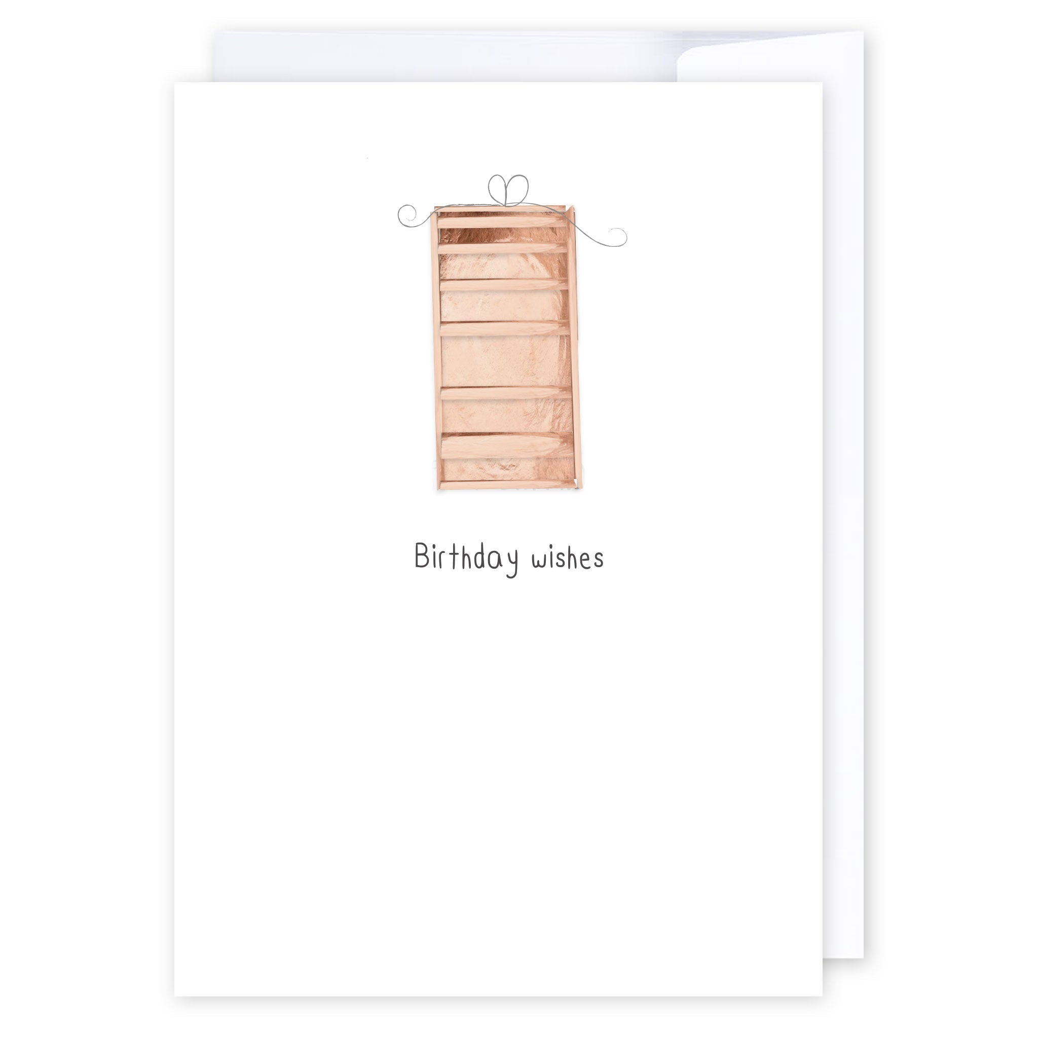 Rose gold birthday wishes: NZ Made Greeting Card, Birthday, Clearance, by Icandy Design Ltd