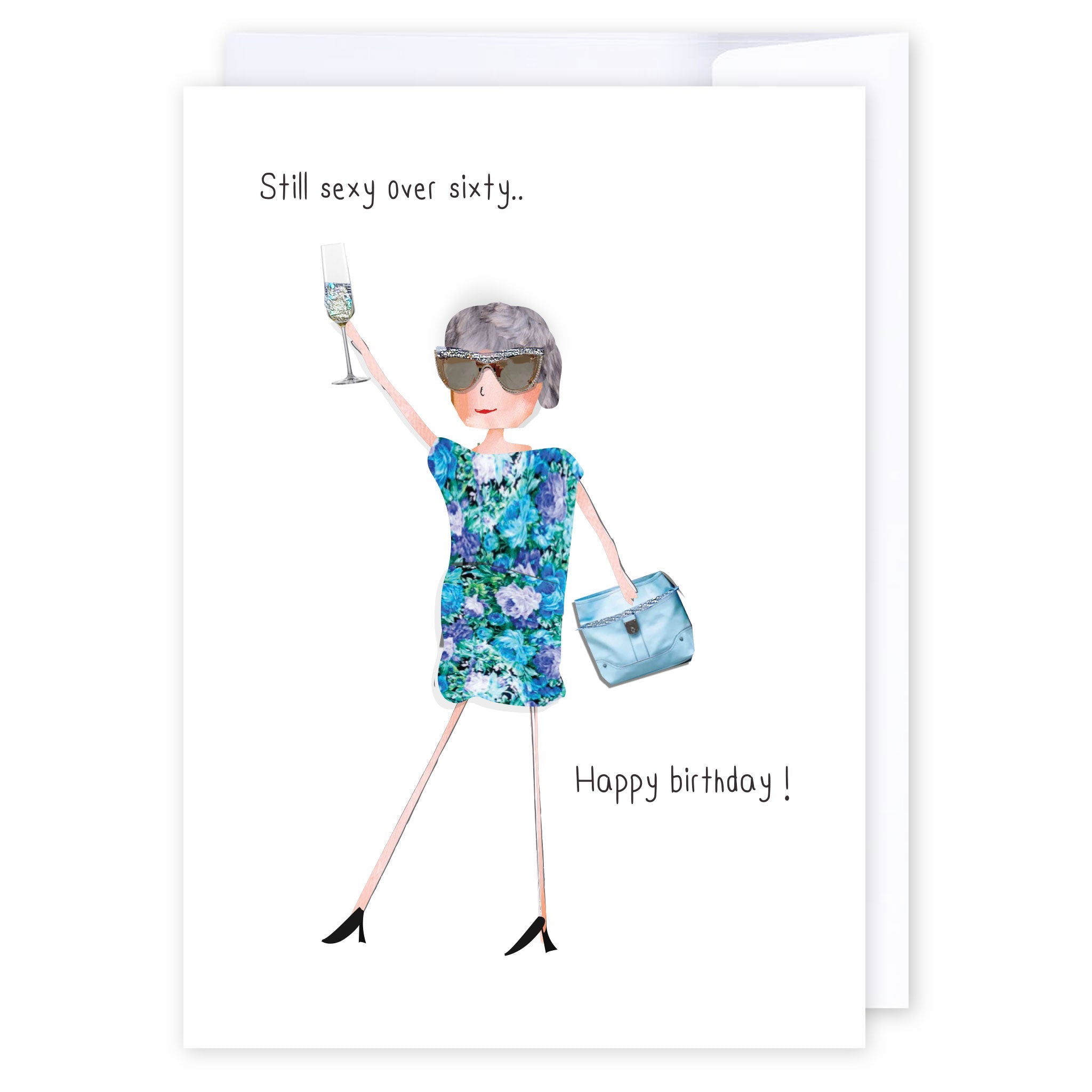 Sexy over sixty: NZ Made Greeting Card, Birthday, For Her, Fun by Icandy Design Ltd