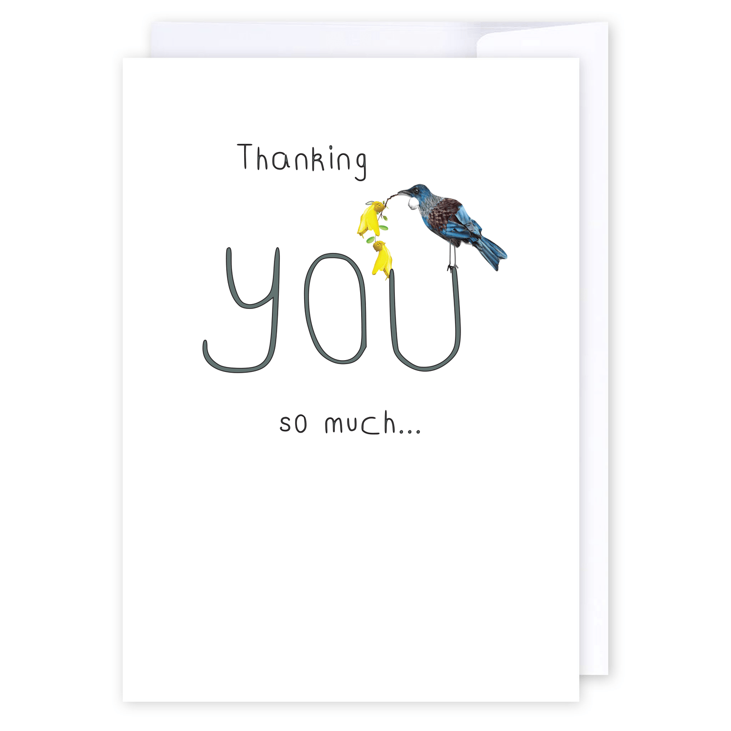 Thank you Tui: NZ Made Greeting Card, Appreciation, Jandal & Ink, Kiwiana by iCandy Publishing