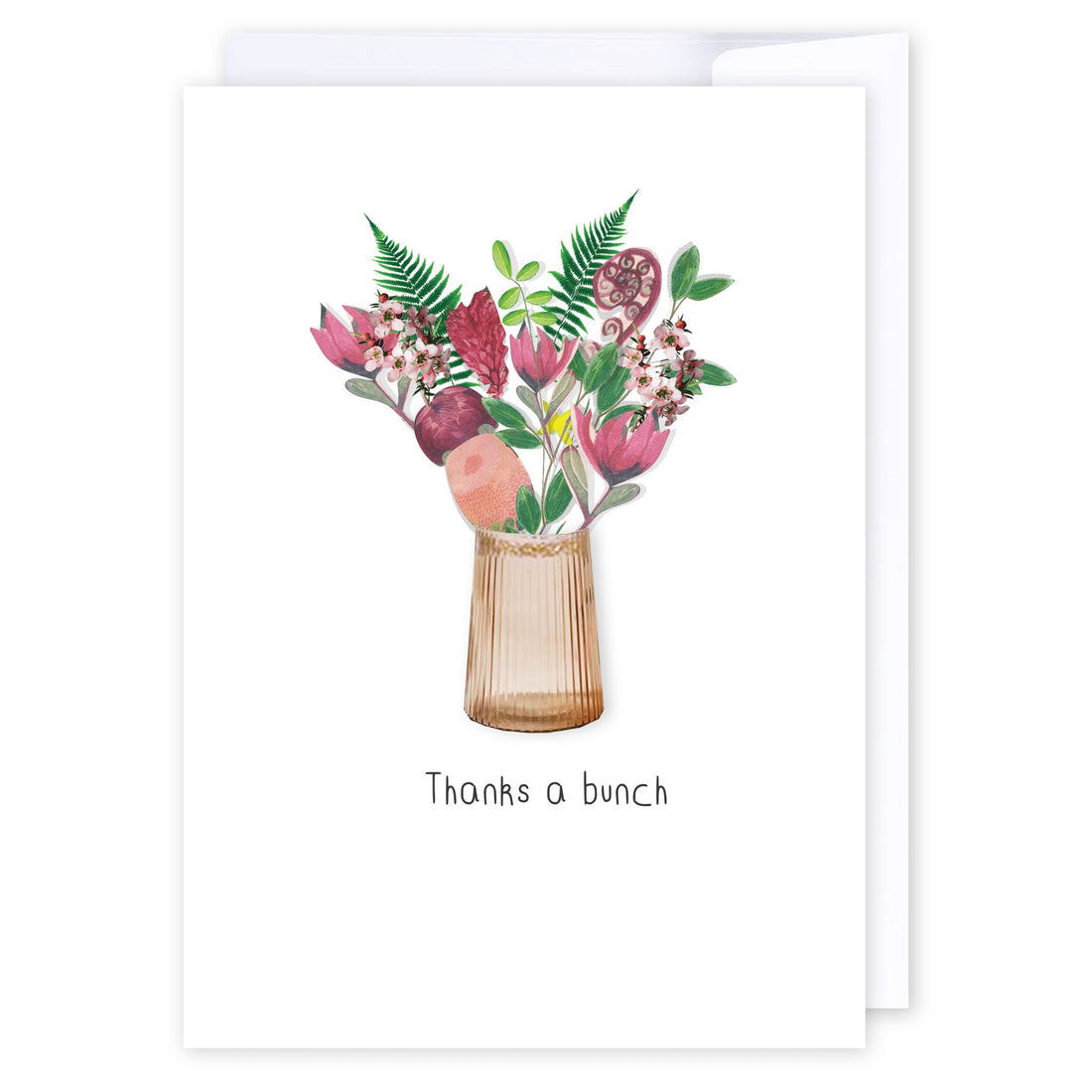 Thanks a bunch NZ: NZ Made Greeting Card, Appreciation, Jandal & Ink, Kiwiana by iCandy Publishing