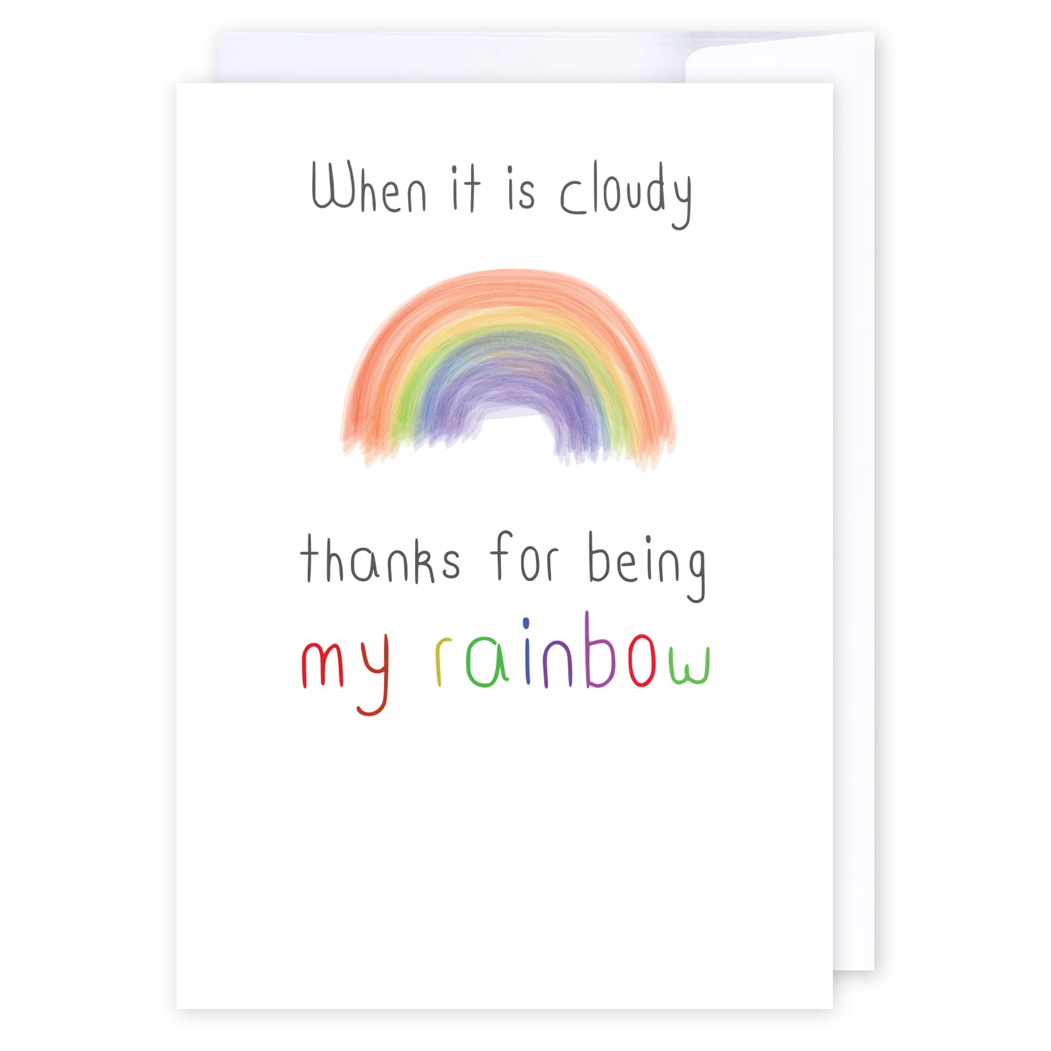 Thanks for being my rainbow: NZ Made Greeting Card, Appreciation, Clearance, by Icandy Design Ltd