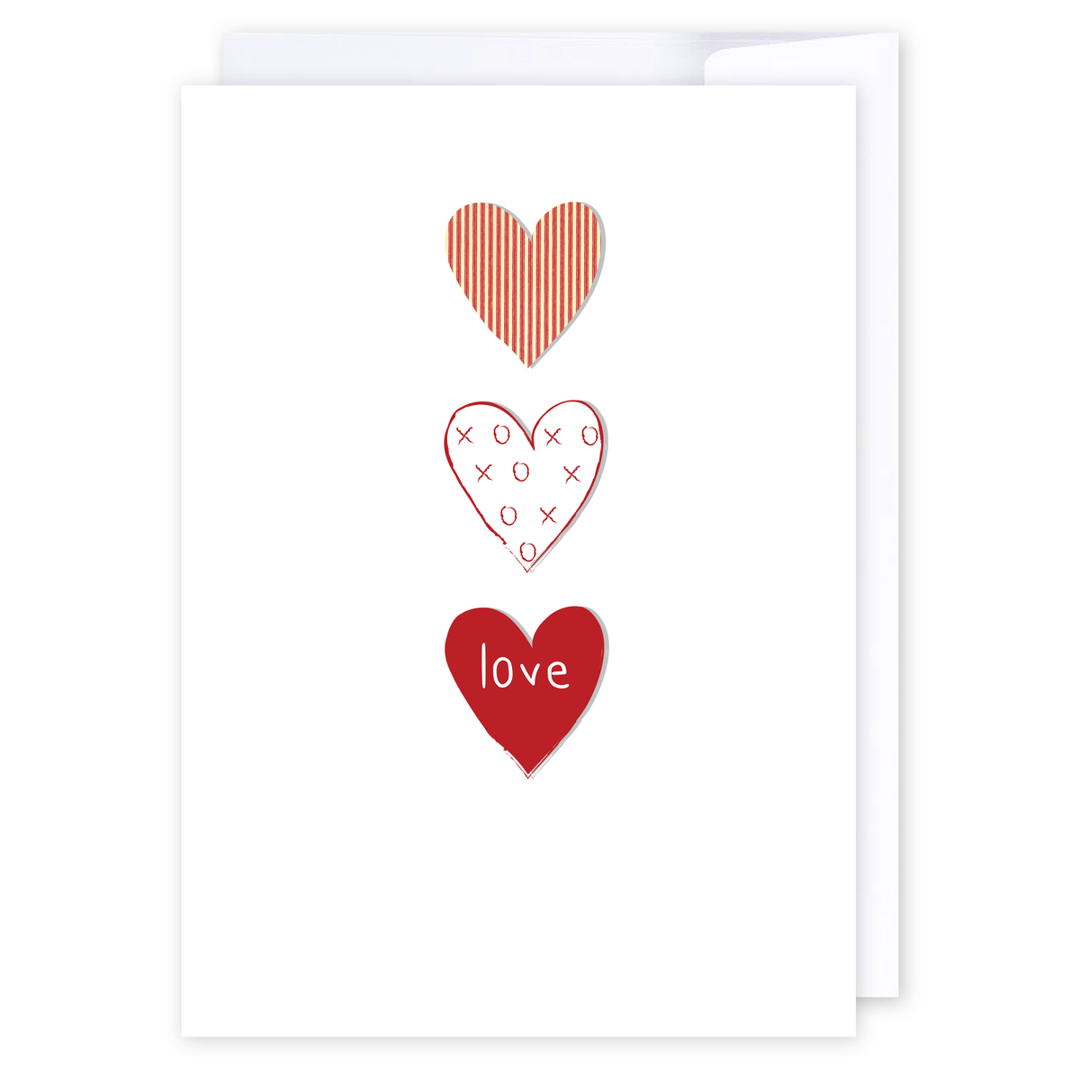 Three tier love hearts: NZ Made Greeting Card, Lisa's letters, Love, by iCandy Publishing