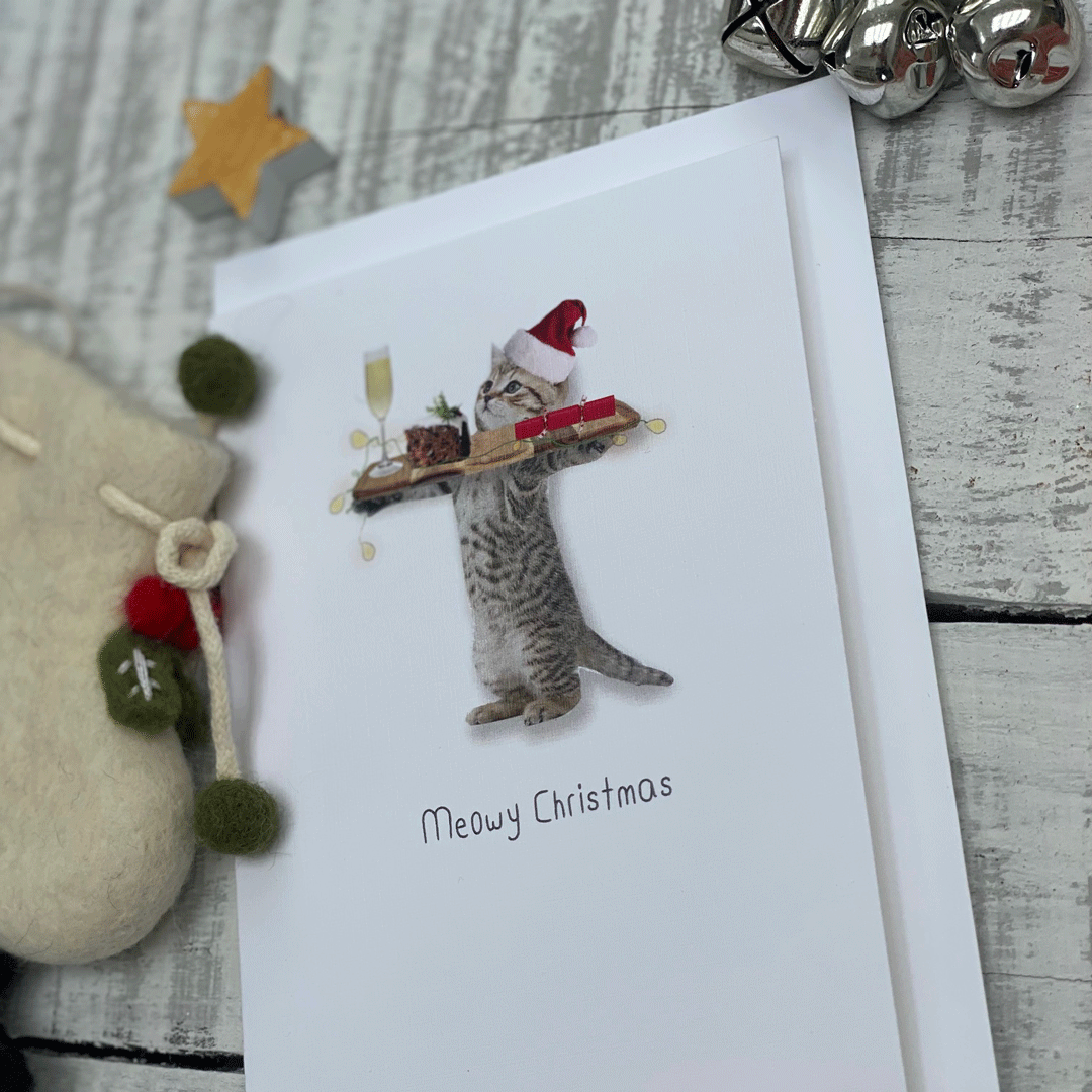 Meowy Christmas: NZ Made Greeting Card, Christmas, Clearance, by Icandy Design Ltd
