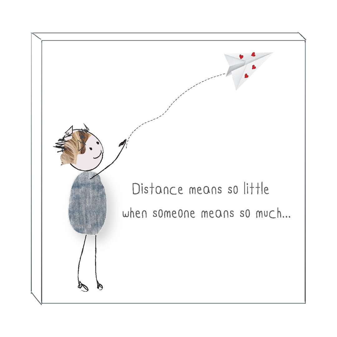 Art block - Love from a distance: NZ Made Greeting Card, , , by Icandy Design Ltd