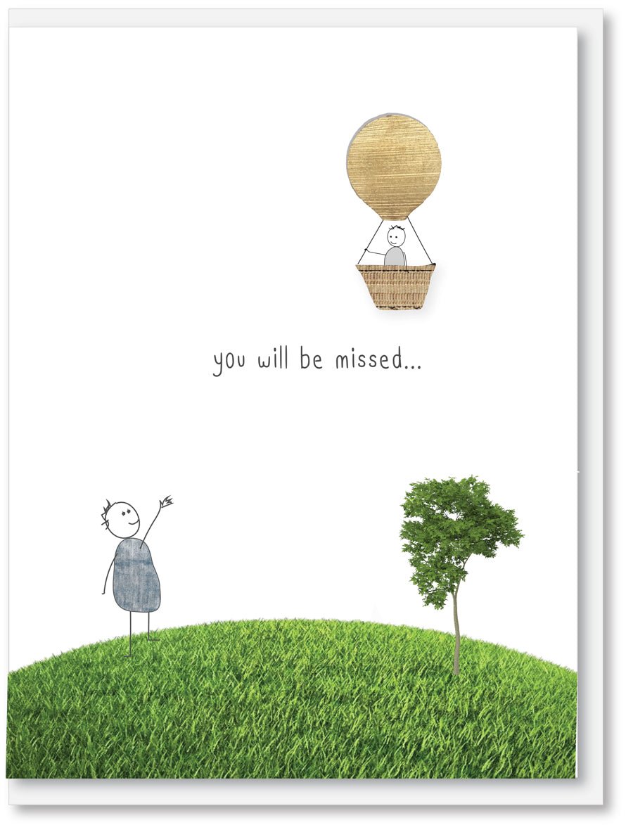 You will be missed: NZ Made Greeting Card, Clearance, Farewell, by Icandy Design Ltd