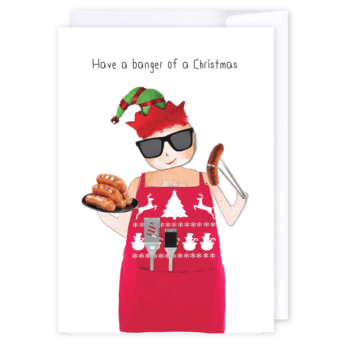 A Banger of a Christmas: NZ Made Greeting Card, Christmas, Hilda &amp; Co., Kiwiana by iCandy Publishing