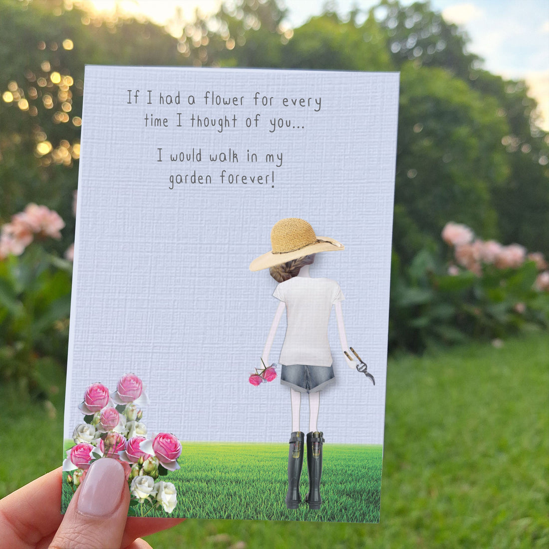 A flower for every time: NZ Made Greeting Card, Clearance, Thinking of you, by Icandy Design Ltd