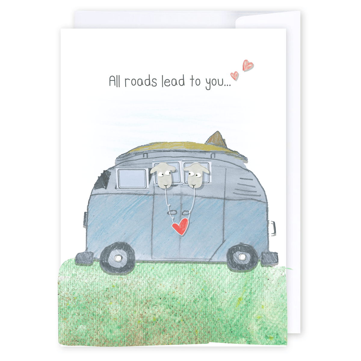 All roads lead to you: NZ Made Greeting Card, Jandal & Ink, Love, New by iCandy Publishing