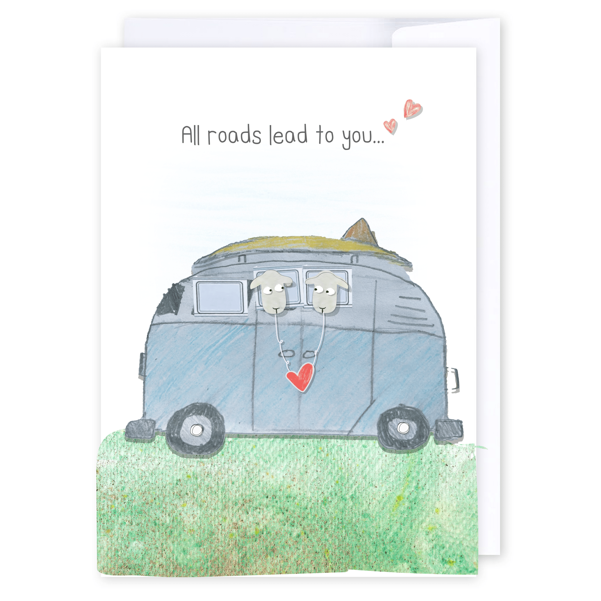 All roads lead to you: NZ Made Greeting Card, Jandal &amp; Ink, Love, New by iCandy Publishing