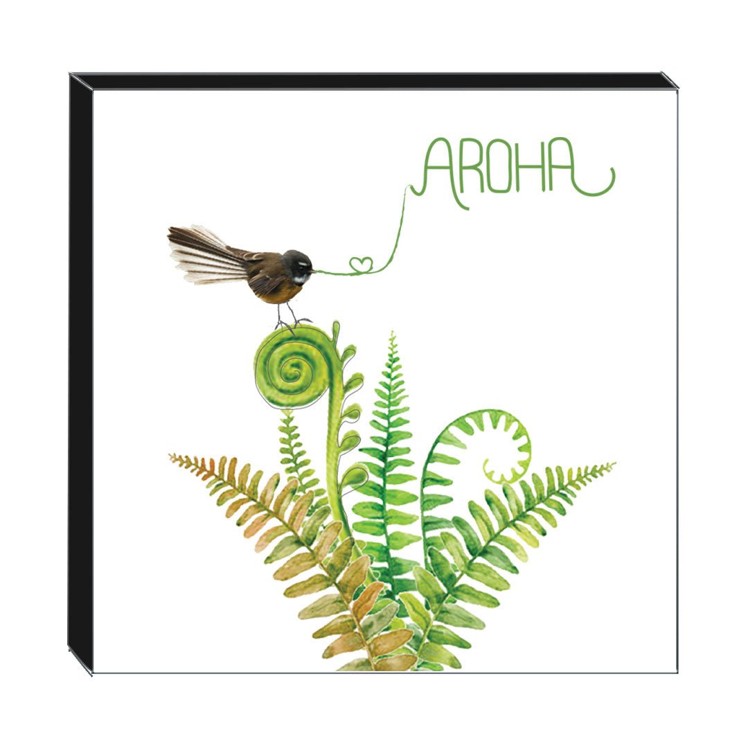 Art Block - Aroha Fantail: NZ Made Greeting Card, , , by Icandy Design Ltd