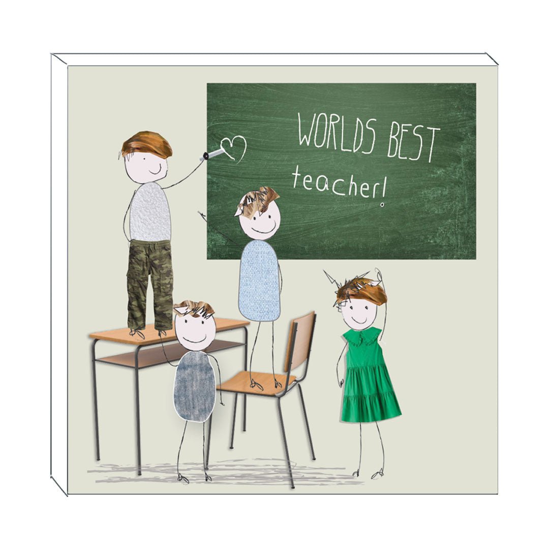 Art Block - Best Teacher: NZ Made Greeting Card, , , by Icandy Design Ltd