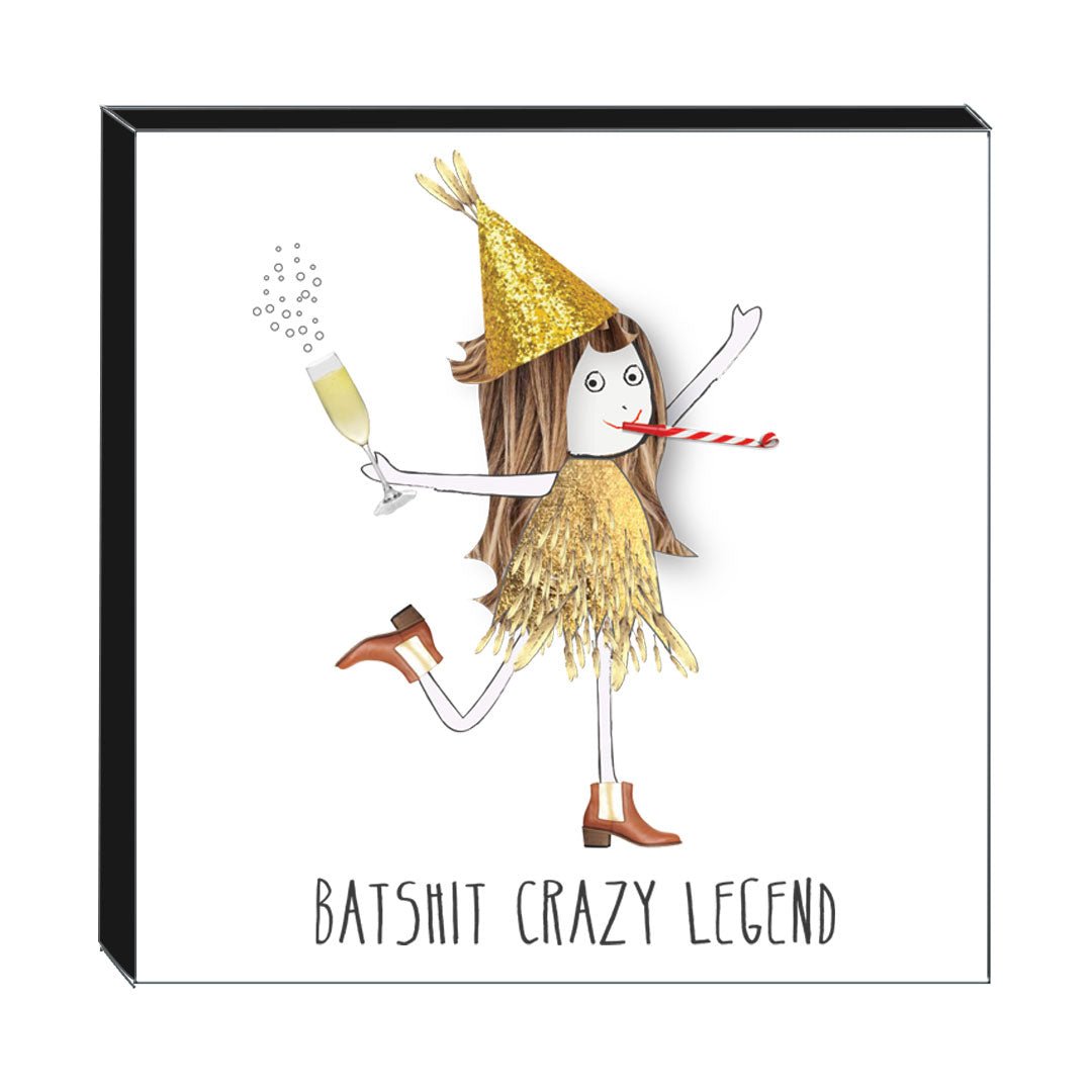 Art Block - Crazy Legend: NZ Made Greeting Card, , , by Icandy Design Ltd