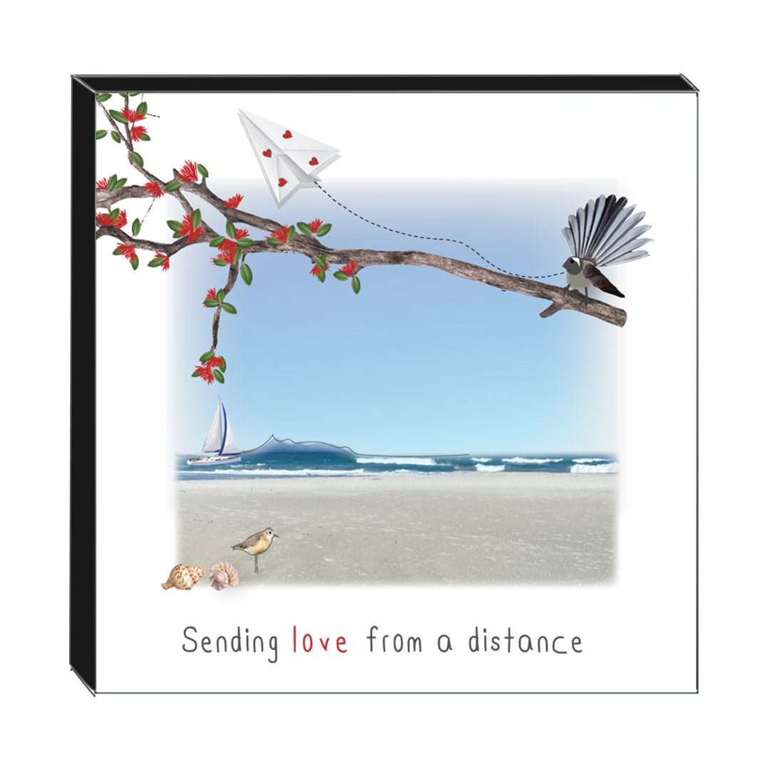 Art Block - Love From A Distance: NZ Made Greeting Card, , , by Icandy Design Ltd