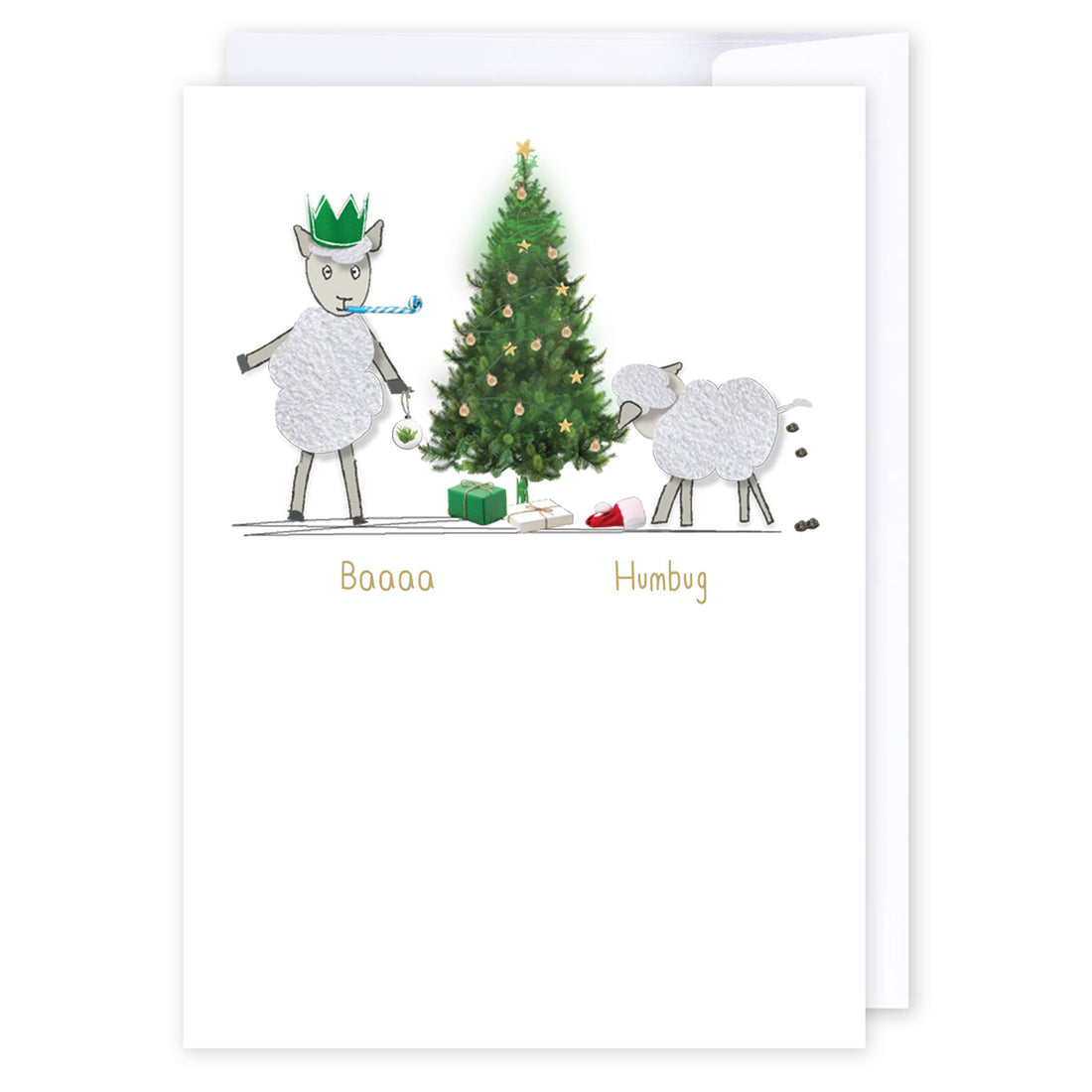 Baaa Humbug: NZ Made Greeting Card, Christmas, Clearance, Kiwiana by Icandy Design Ltd