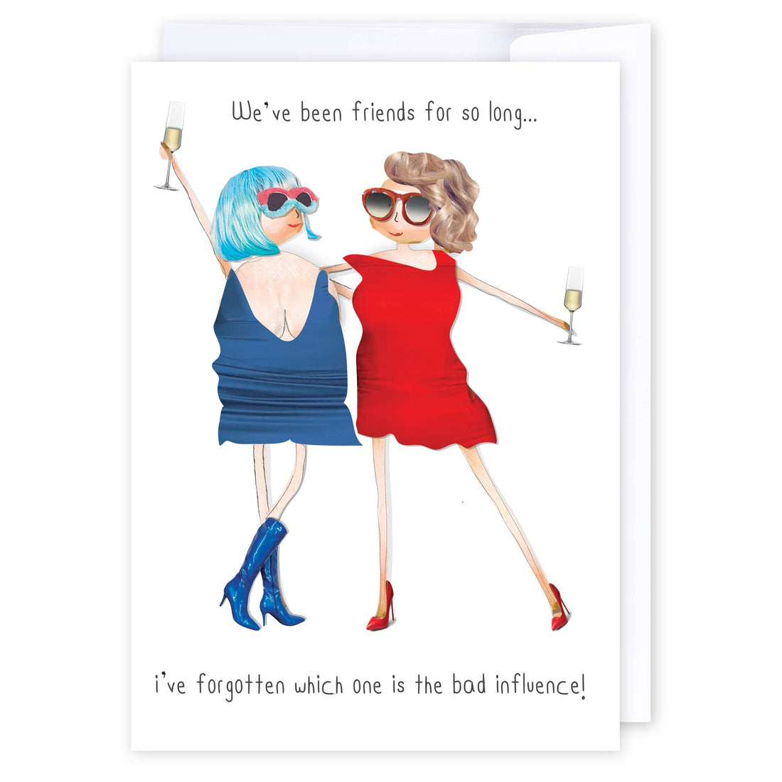 Bad influence: NZ Made Greeting Card, For Her, Friendship, Fun by Icandy Design Ltd
