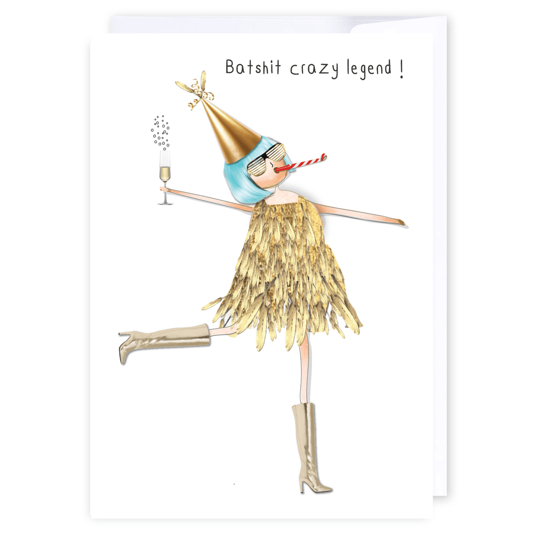 Batshit crazy legend: NZ Made Greeting Card, Best sellers, Birthday, For Her by Icandy Design Ltd