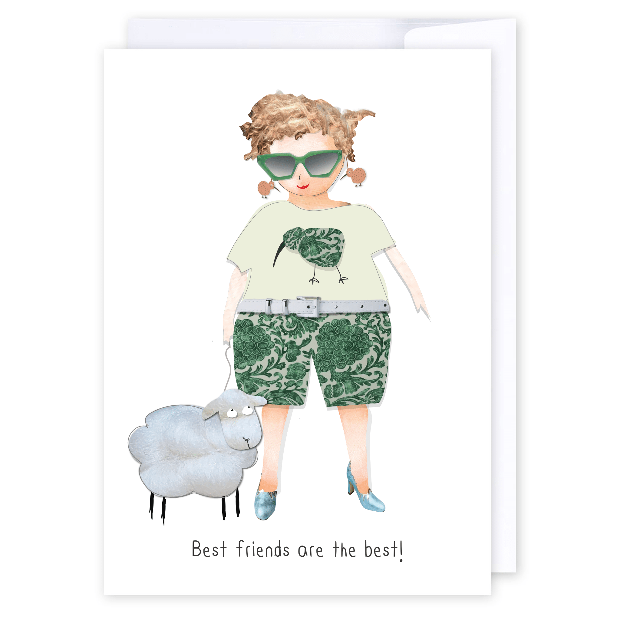 Best friends are the best!: NZ Made Greeting Card, Friendship, Hilda &amp; Co., Kiwiana by iCandy Publishing