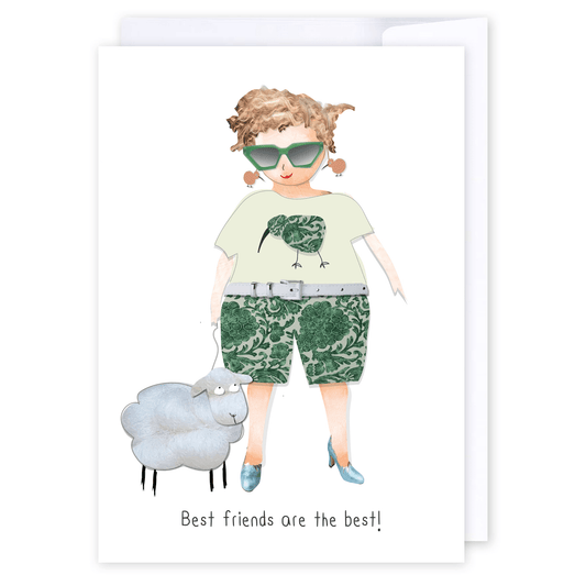 Best friends are the best!: NZ Made Greeting Card, Friendship, Hilda & Co., Kiwiana by iCandy Publishing