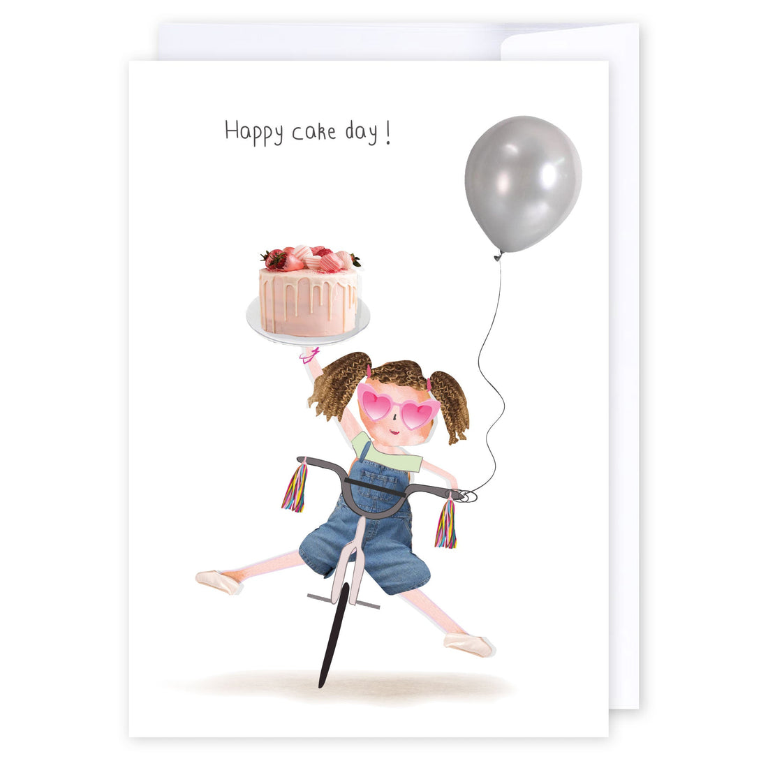 Cake Day Girl: NZ Made Greeting Card, Birthday, For Kids, New by Icandy Design Ltd