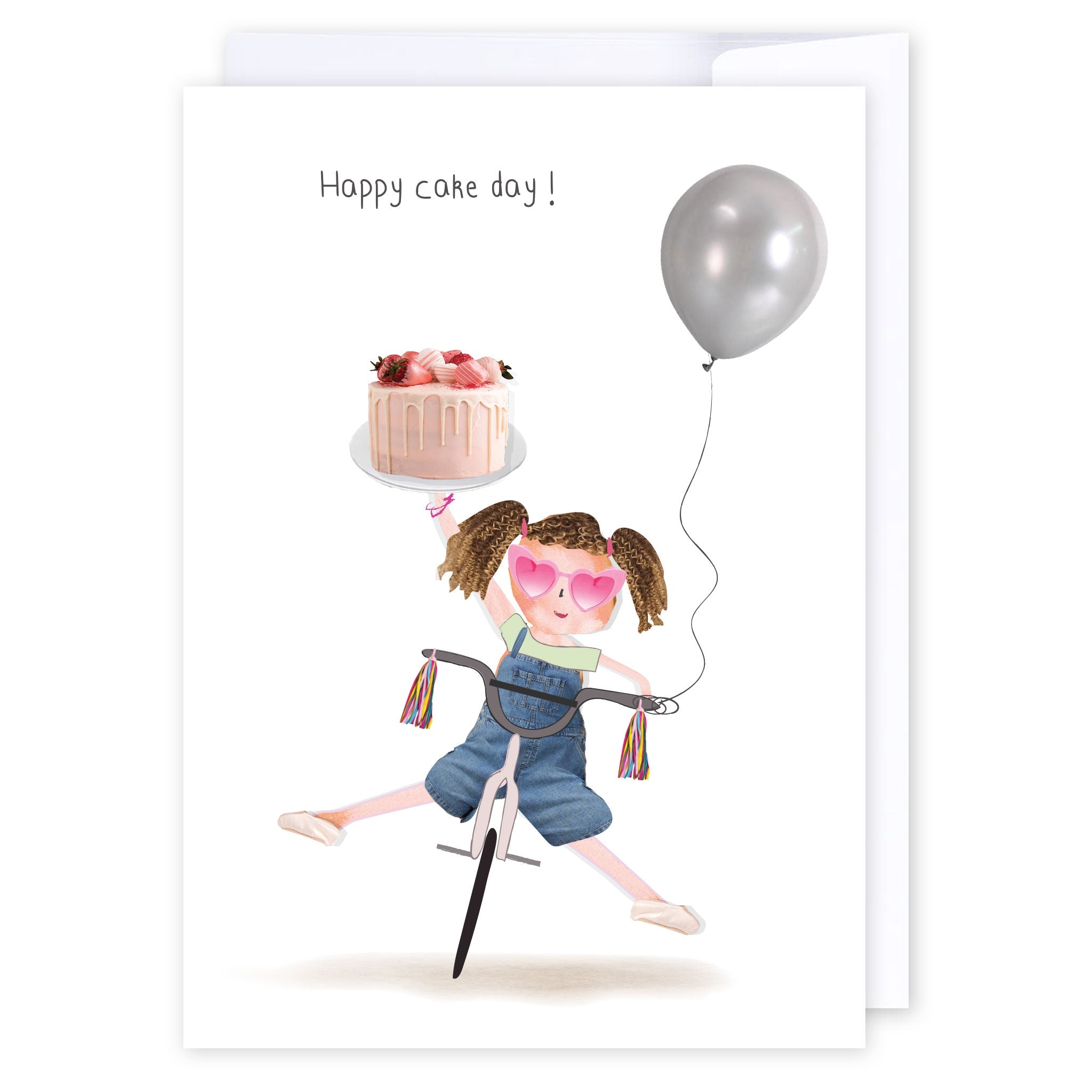 Cake Day Girl: NZ Made Greeting Card, Birthday, For Kids, New by Icandy Design Ltd
