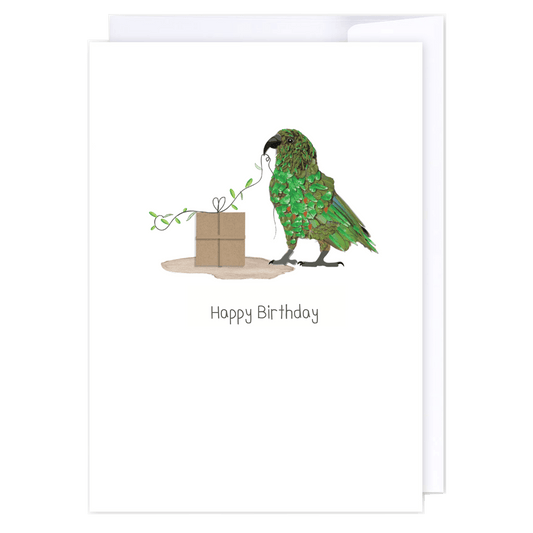 Cheeky Birthday Kea: NZ Made Greeting Card, Birthday, Jandal & Ink, Kiwiana by iCandy Publishing