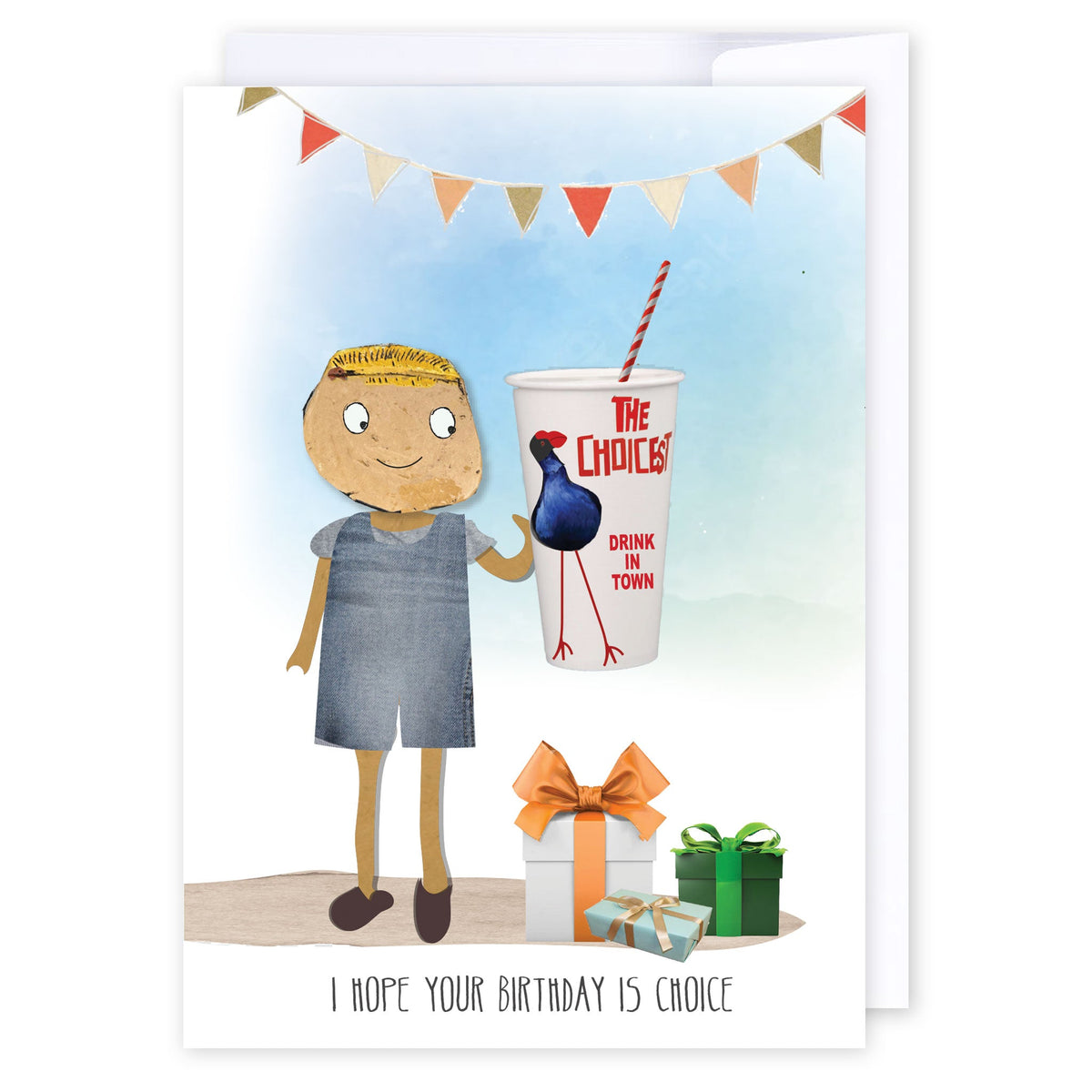 Choice birthday: NZ Made Greeting Card, Birthday, Jandal & Ink, Kiwiana by iCandy Publishing