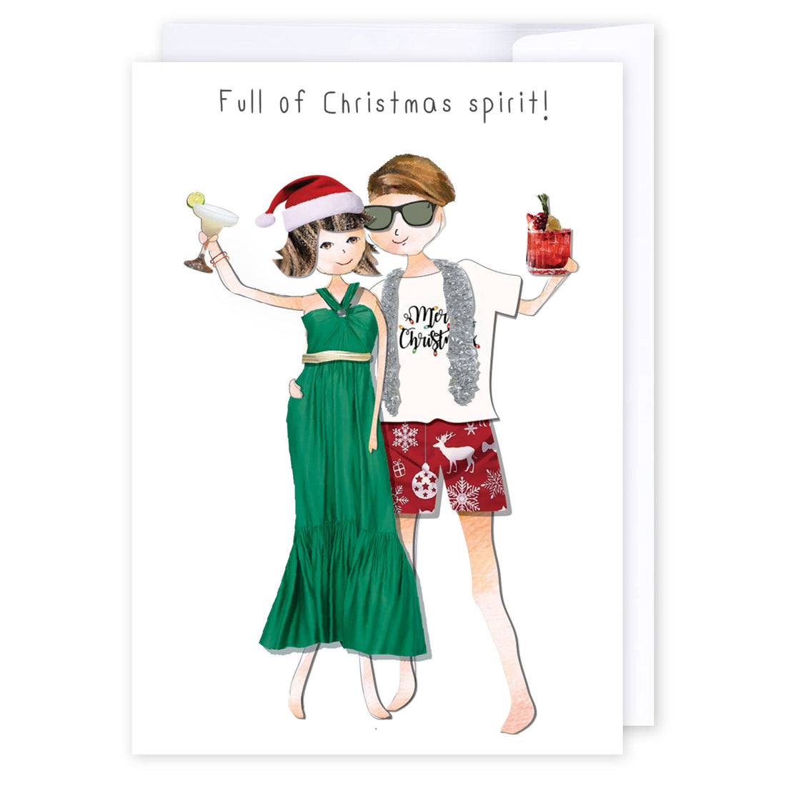 Christmas Spirit Couple: NZ Made Greeting Card, Christmas, , by Icandy Design Ltd
